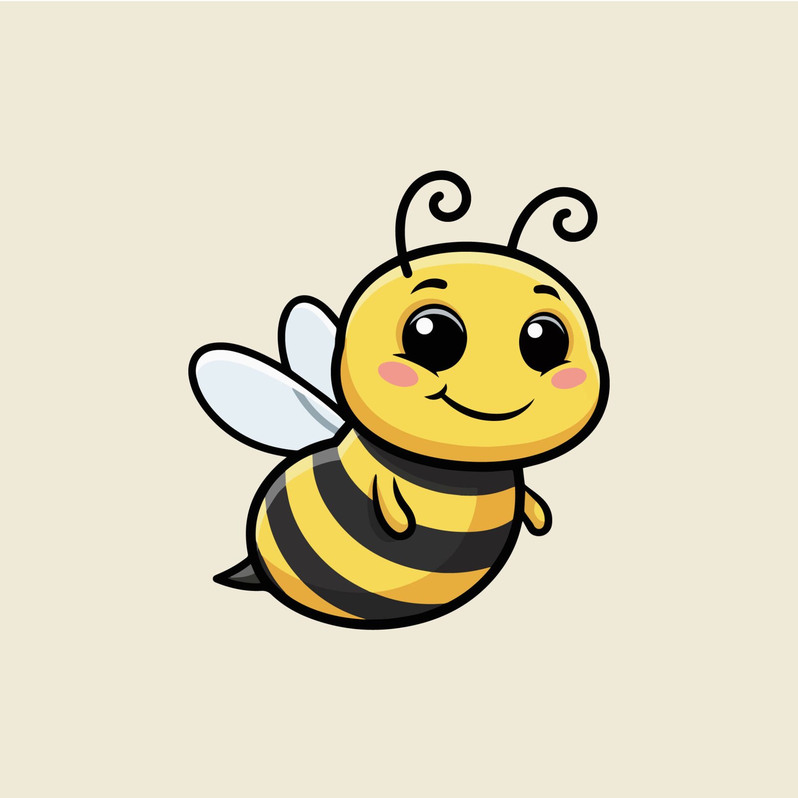 free-cute-cartoon-bee-vector-illustration-sweet-honey-bee-mascot