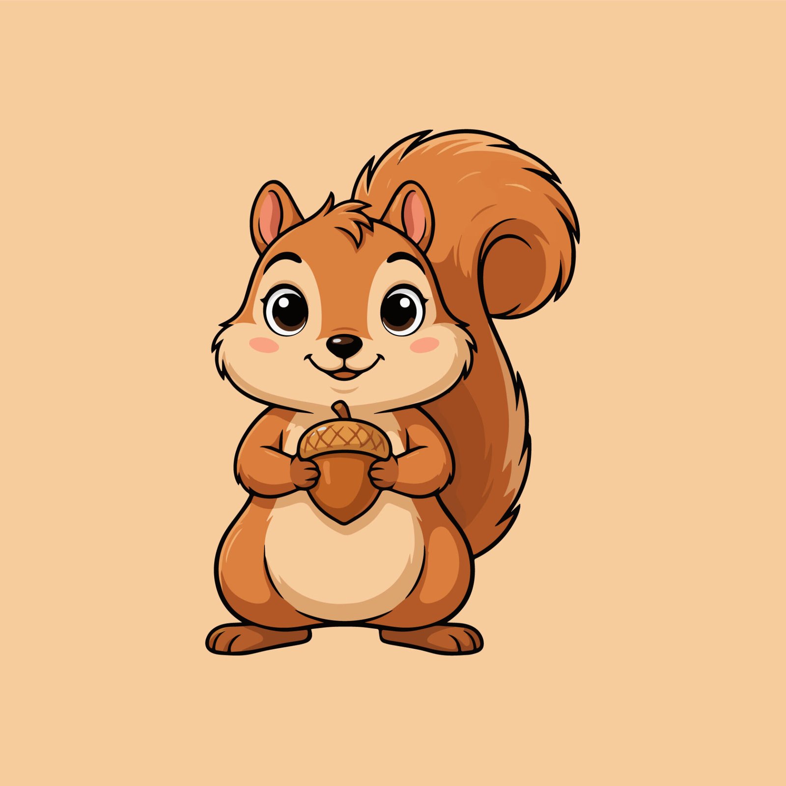 free-cute-cartoon-squirrel-holding-acorn-vector