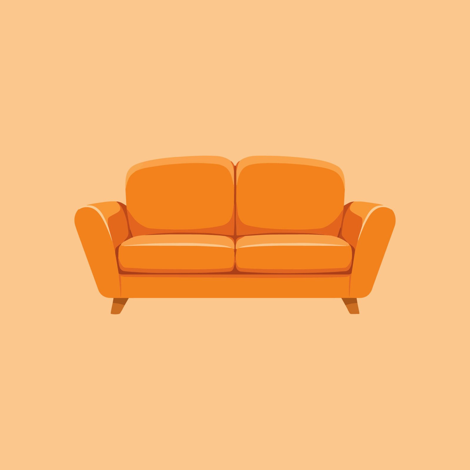 orange-two-seater-sofa-vector-illustration-on-soft-background