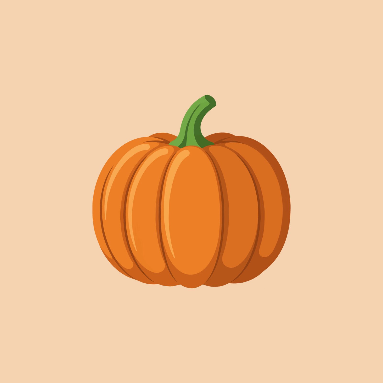 classic-orange-pumpkin-vector-illustration-on-earth-tone-background