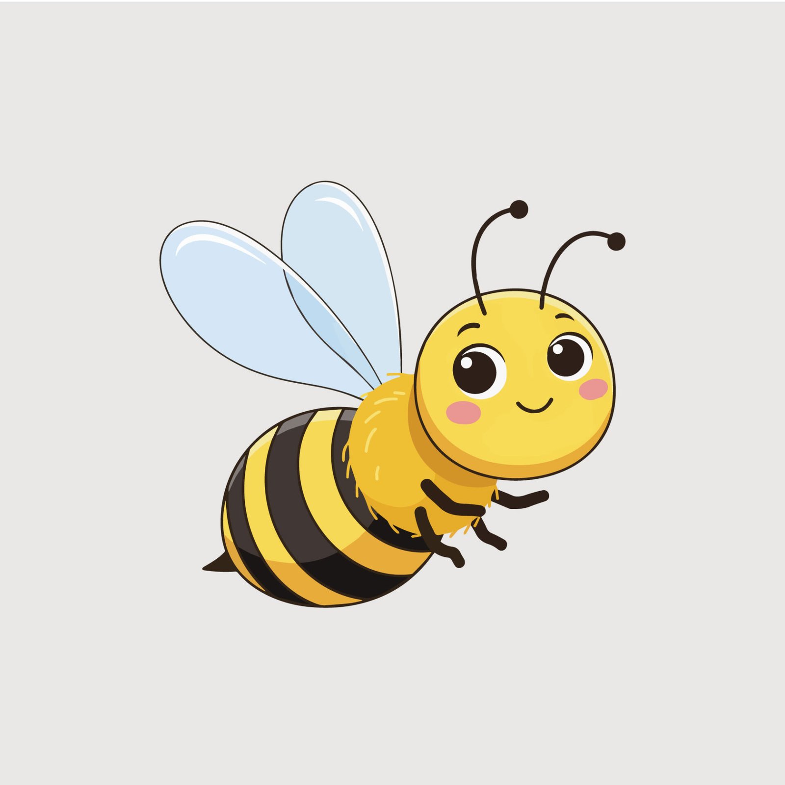 free-cute-fluffy-cartoon-bee-vector-flying-honeybee-mascot-clipart