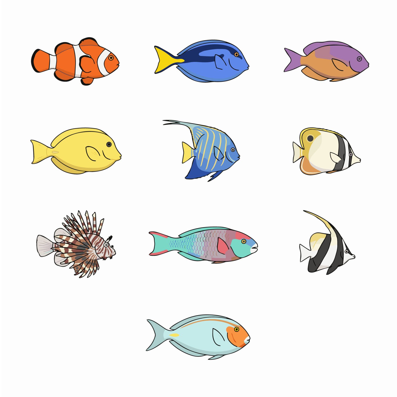 tropical-coral-reef-fish-collection-cartoon-vector-illustration-set