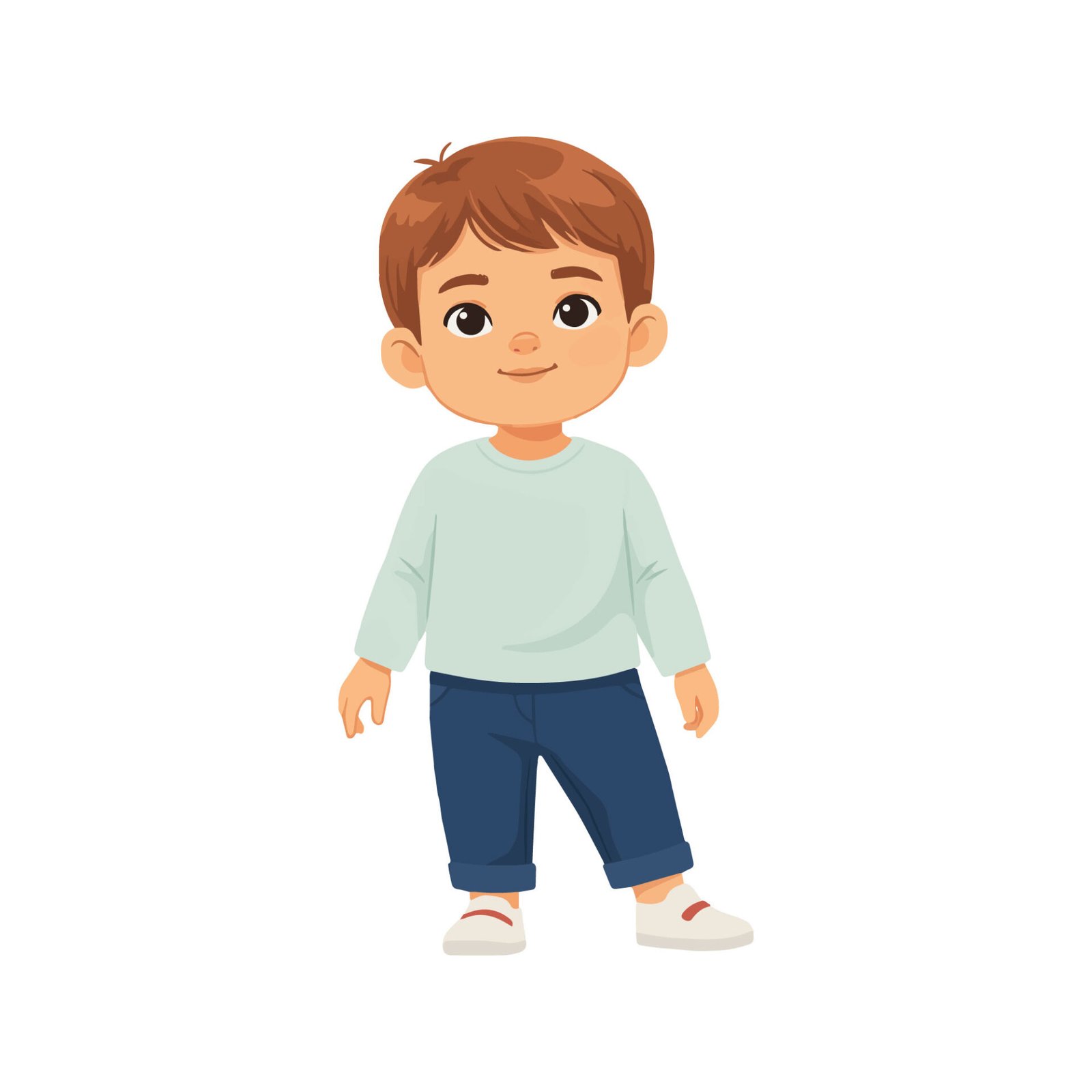 adorable-toddler-boy-standing-in-casual-outfit-vector