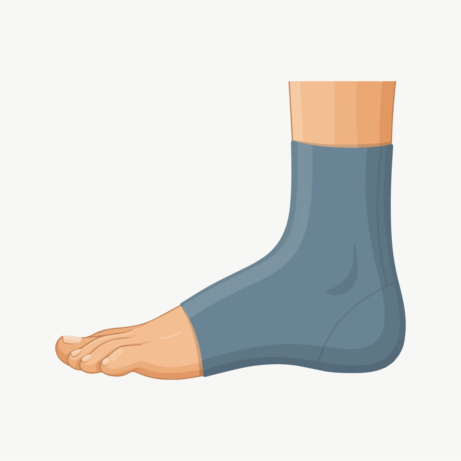 human-foot-wearing-ankle-support-compression-brace-sleeve-vector