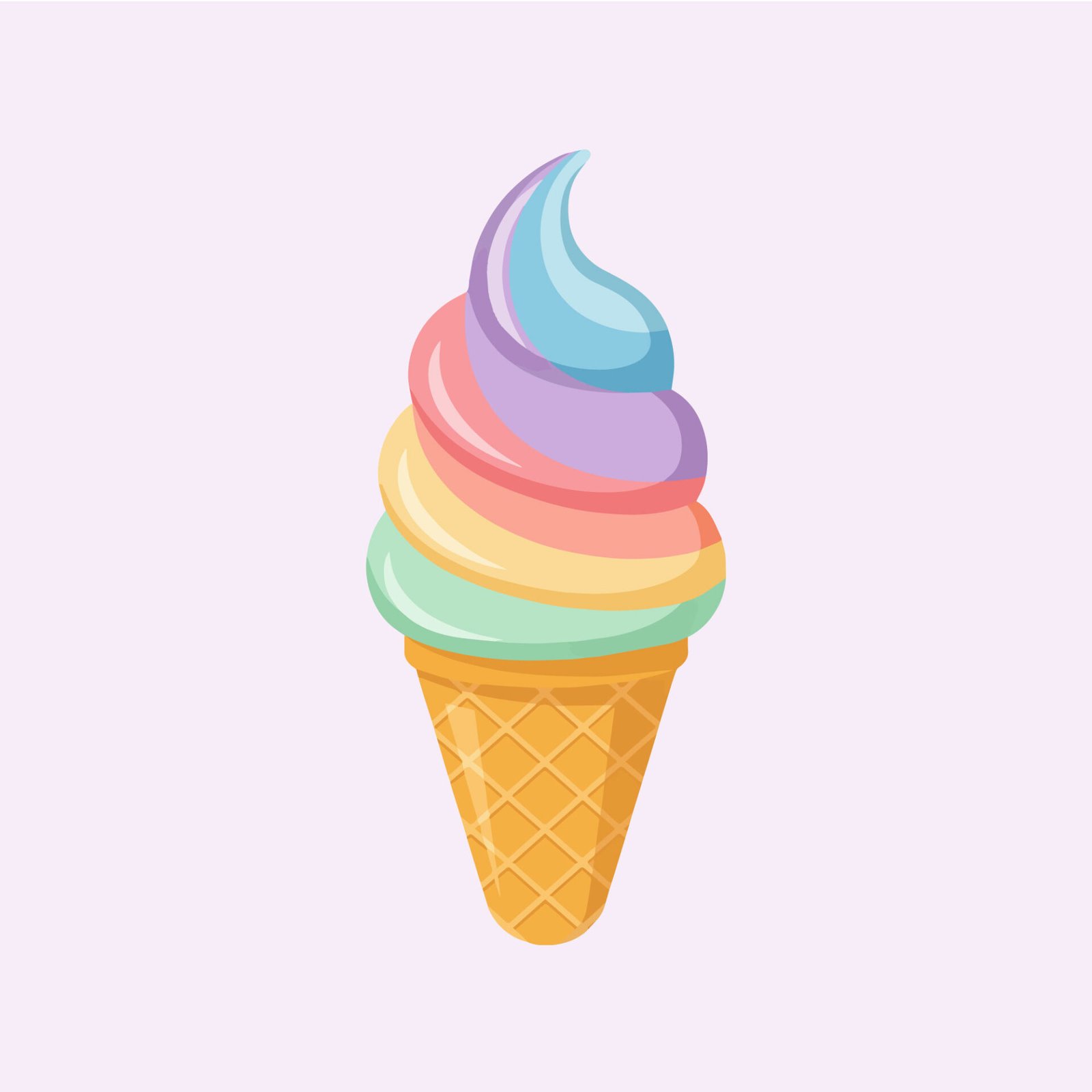 colorful-rainbow-soft-ice-cream-cone-vector-illustration