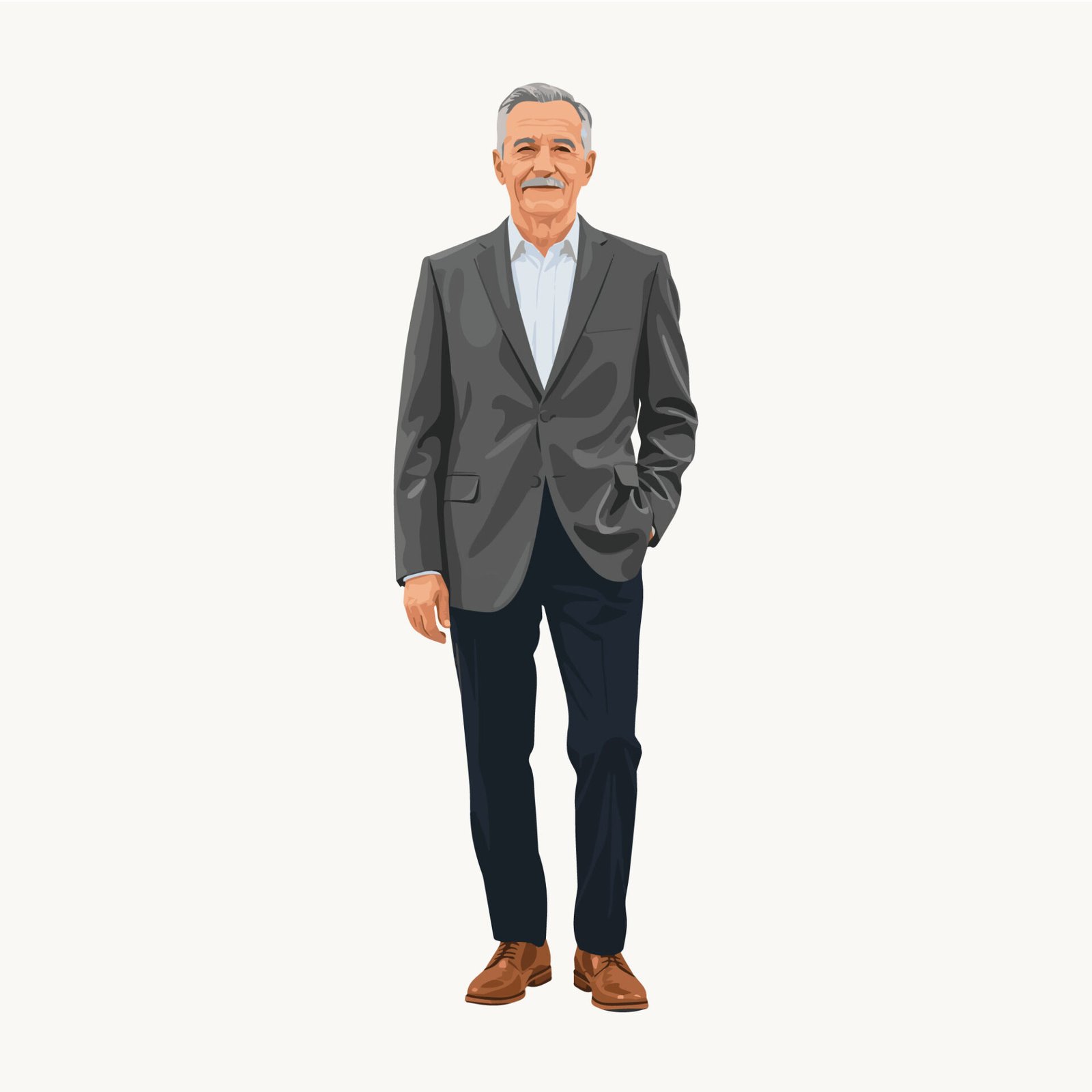 full-body-senior-business-man-vector-illustration