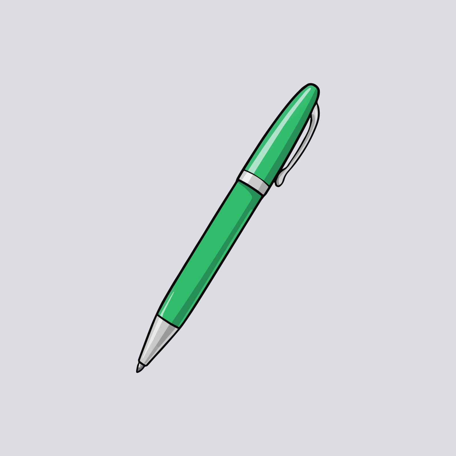 green-executive-ballpoint-pen-vector-illustration