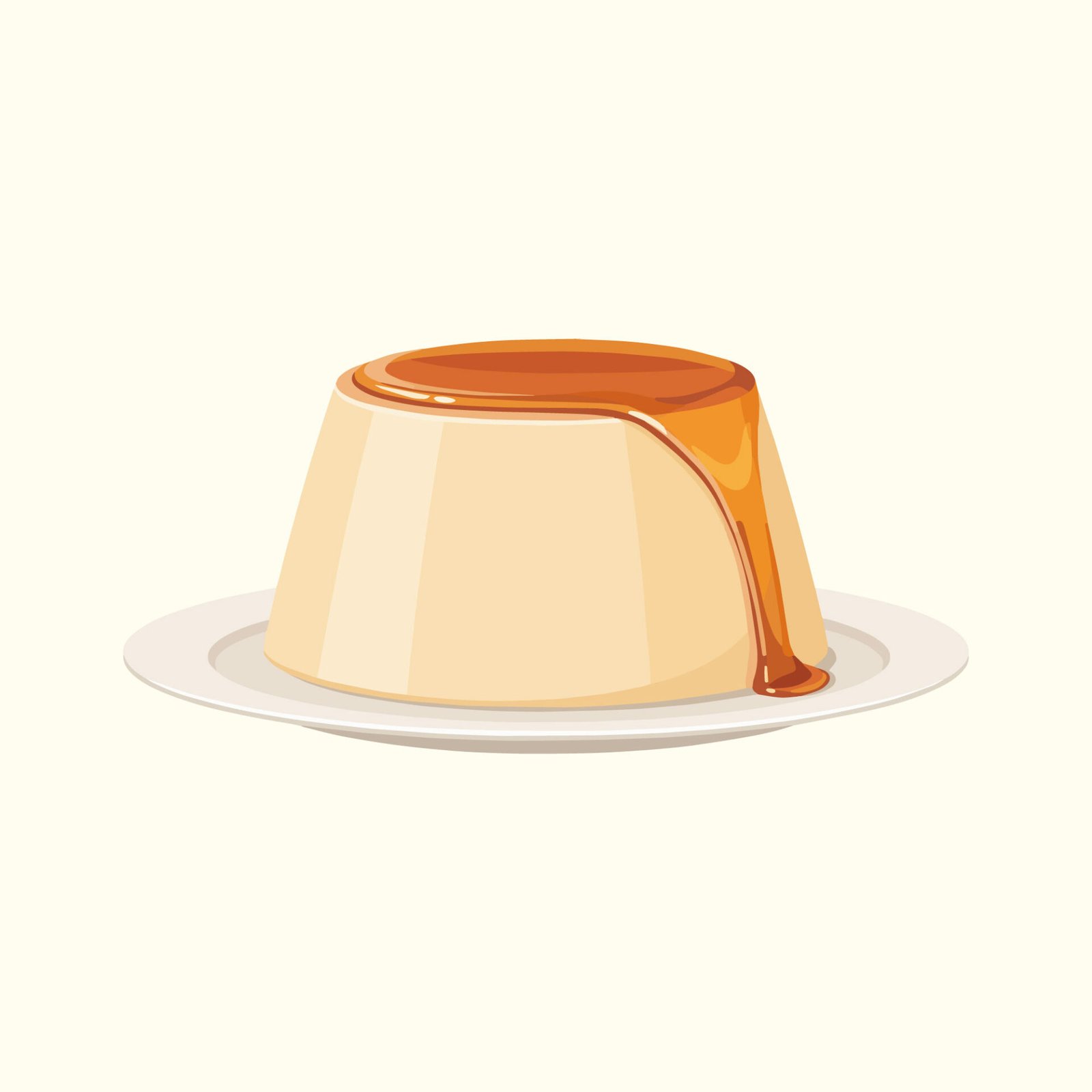 caramel-pudding-dessert-vector-illustration