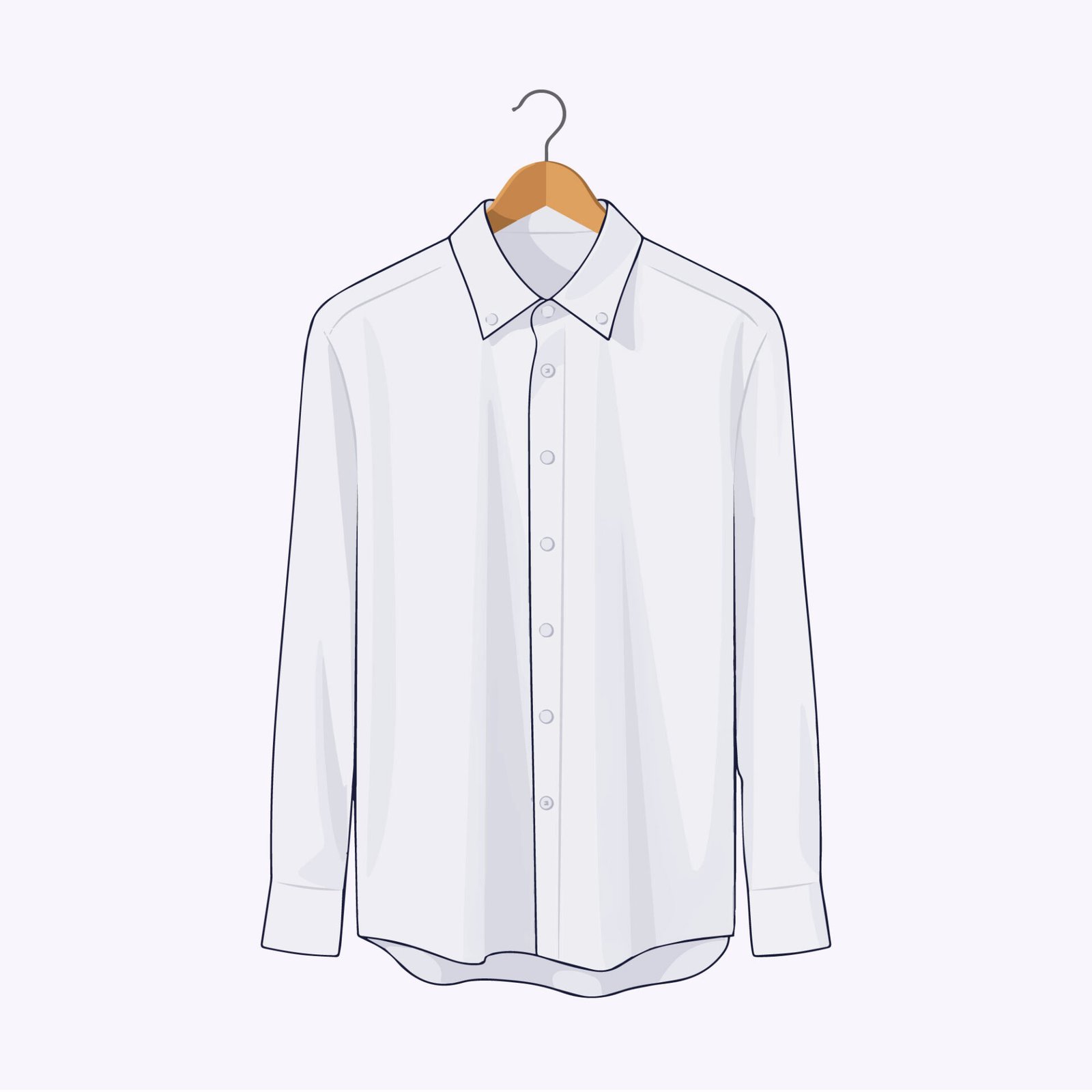 white-formal-shirt-on-hanger-vector-illustration