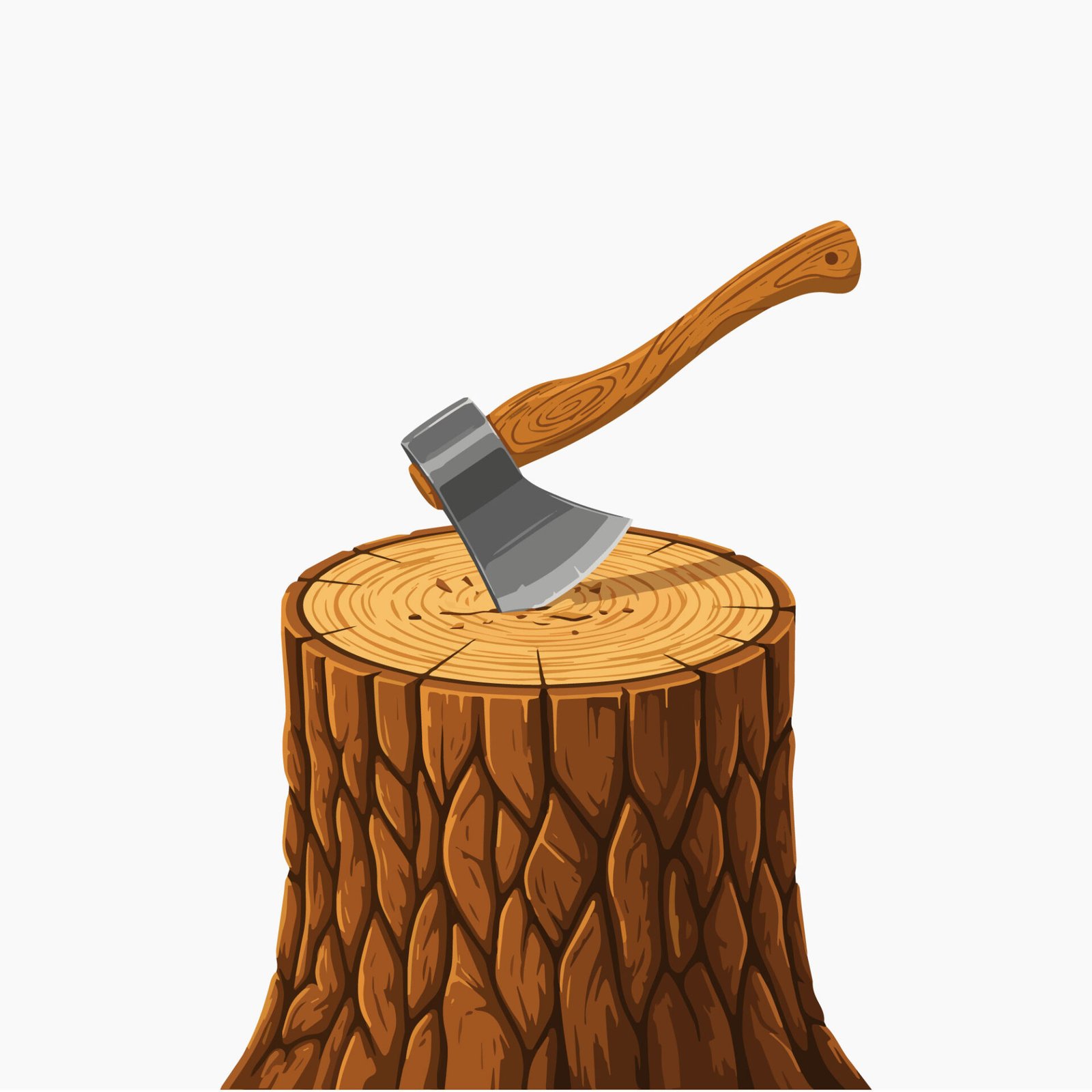 axe-stuck-in-wood-stump-vector-illustration
