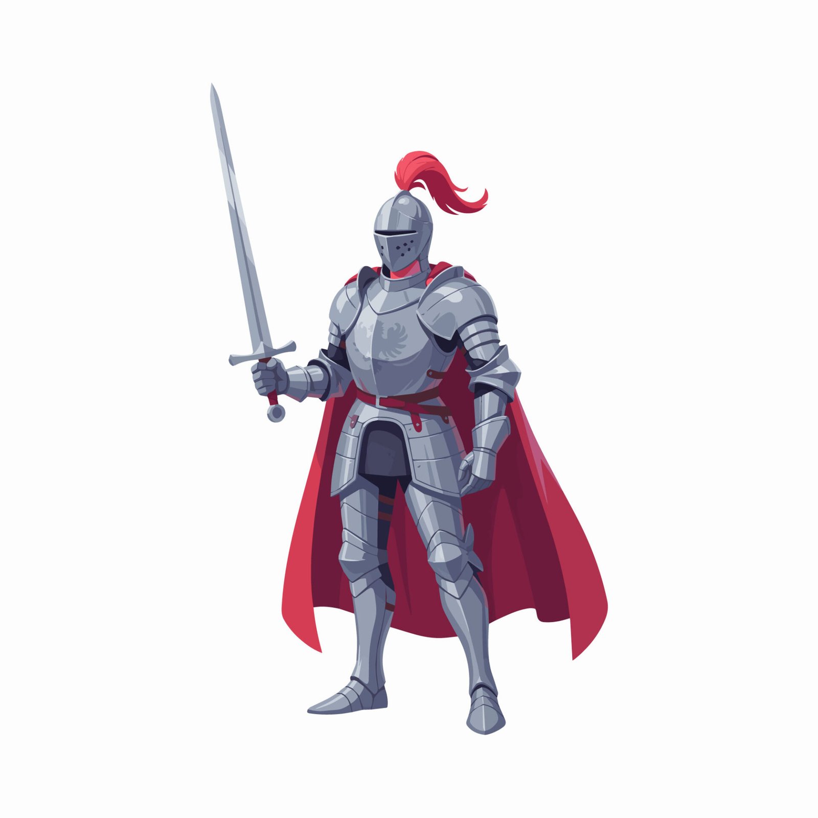 medieval-knight-holding-sword-vector-illustration