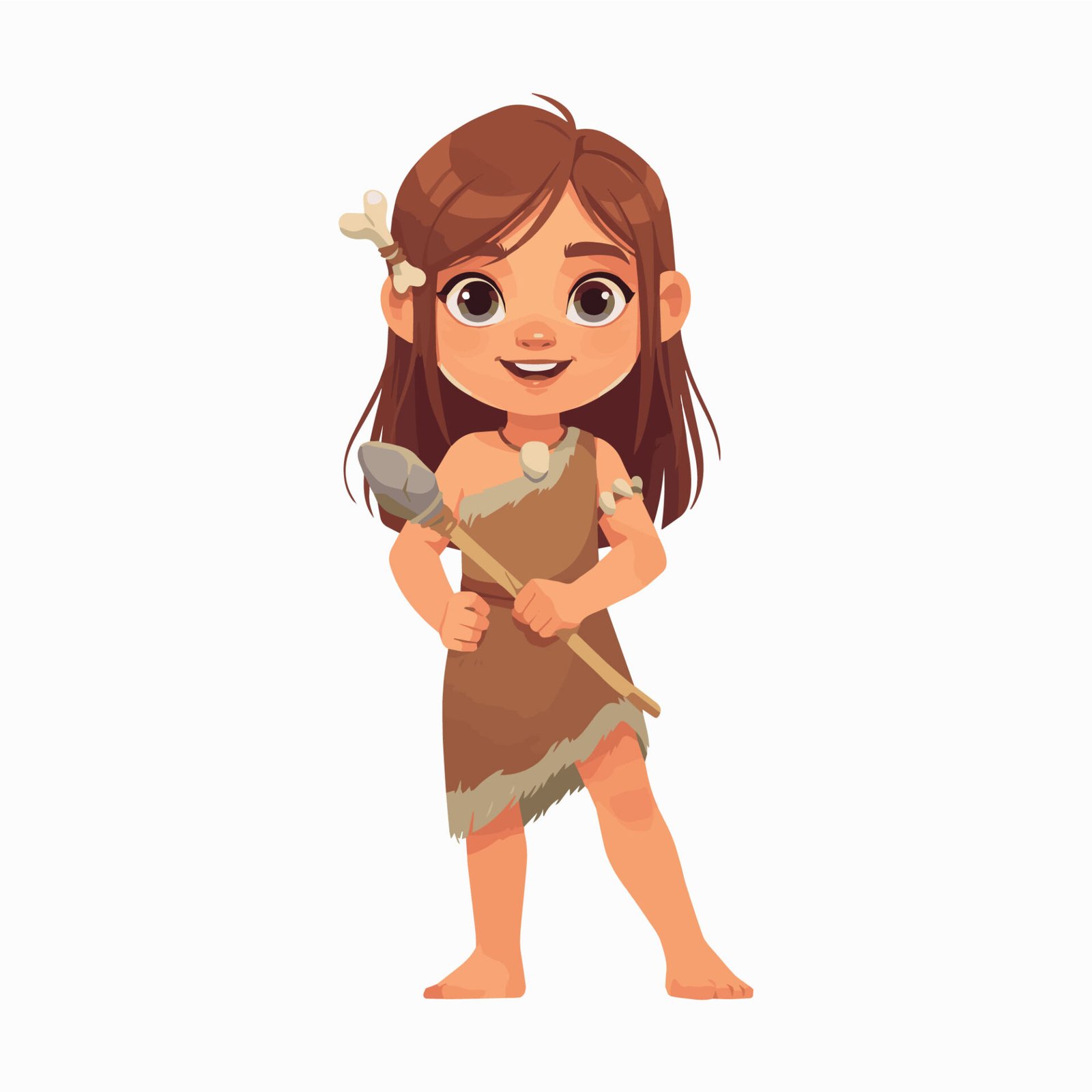 cute-caveman-girl-holding-spear-vector-illustration