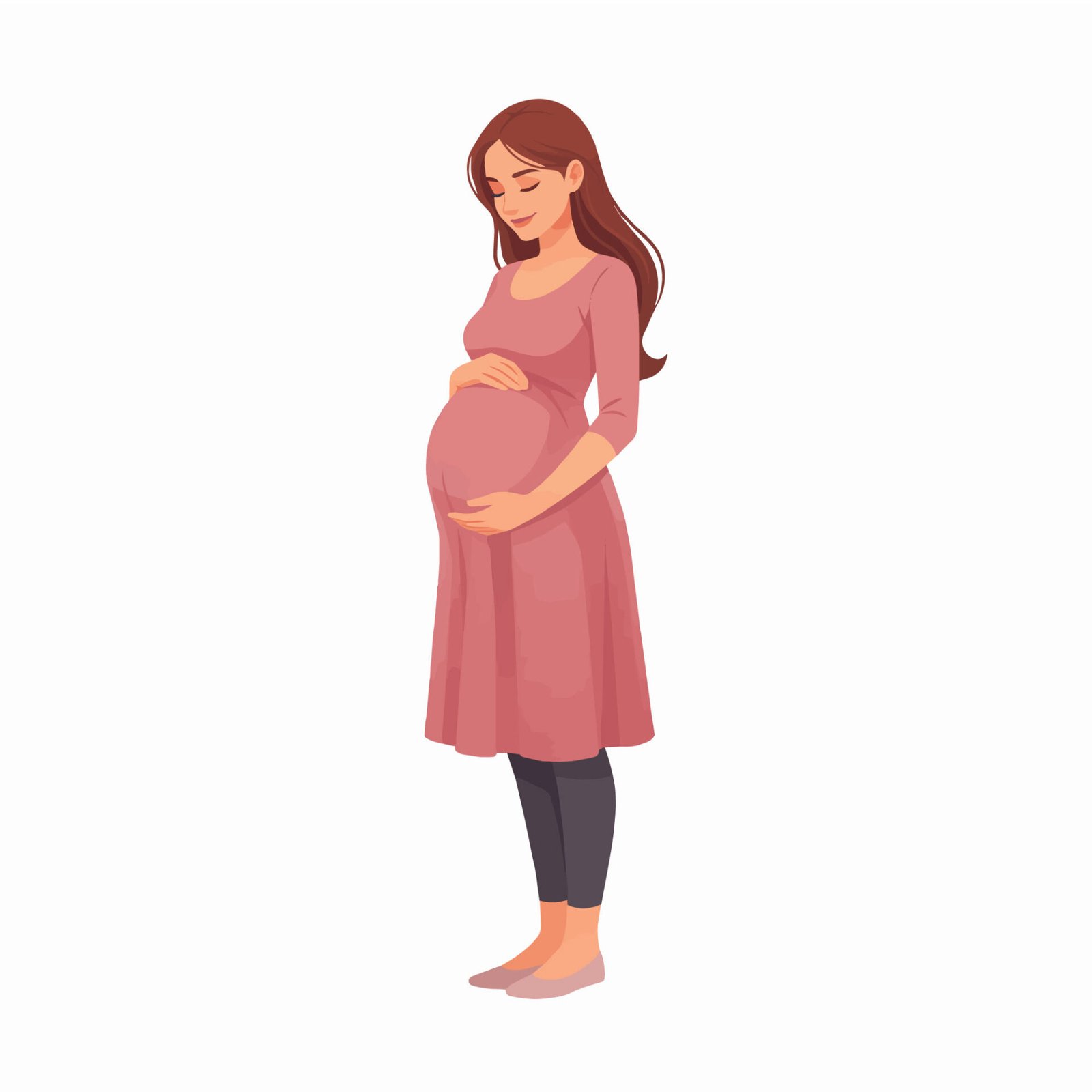 pregnant-woman-standing-vector-illustration