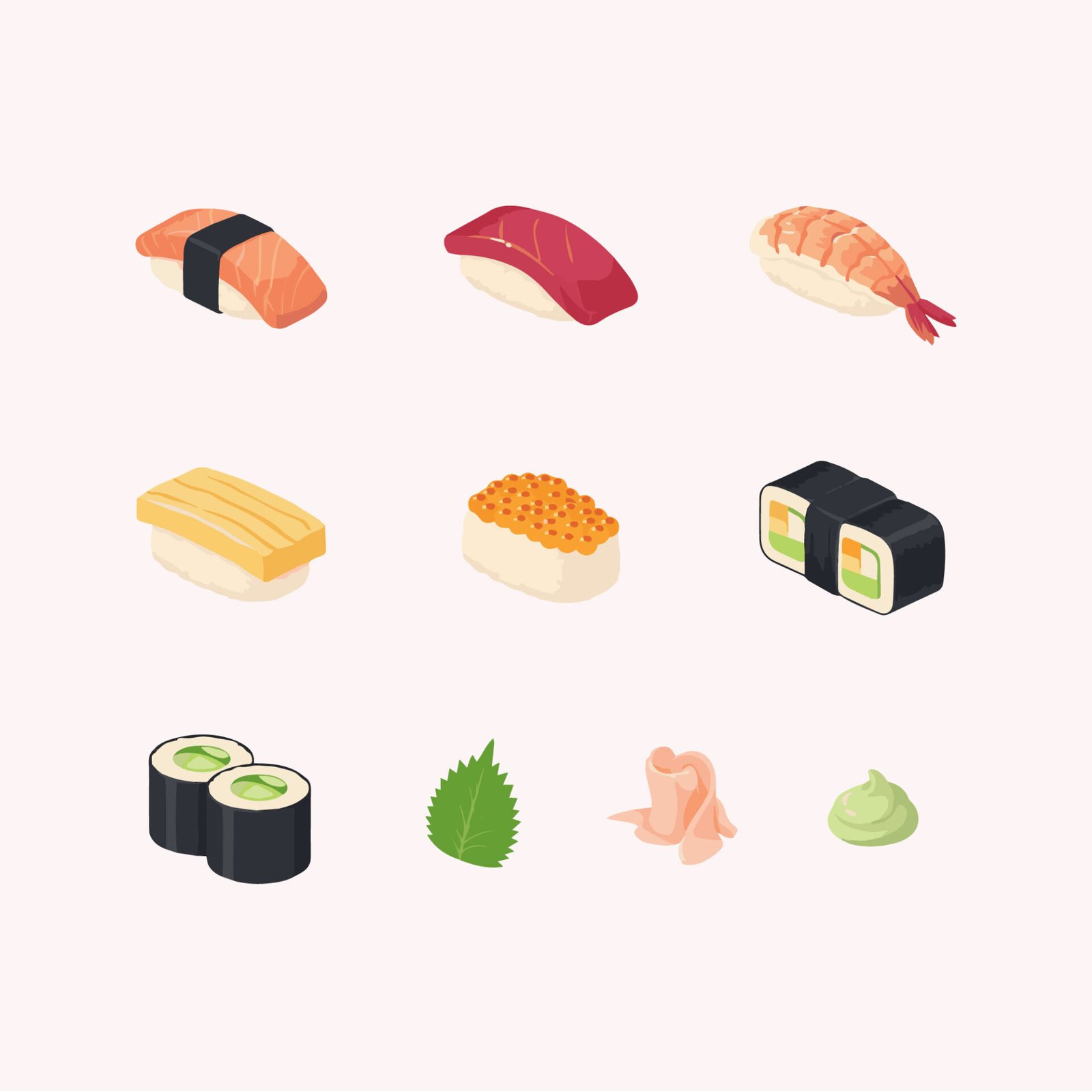 japanese-sushi-and-sashimi-vector-illustration-set