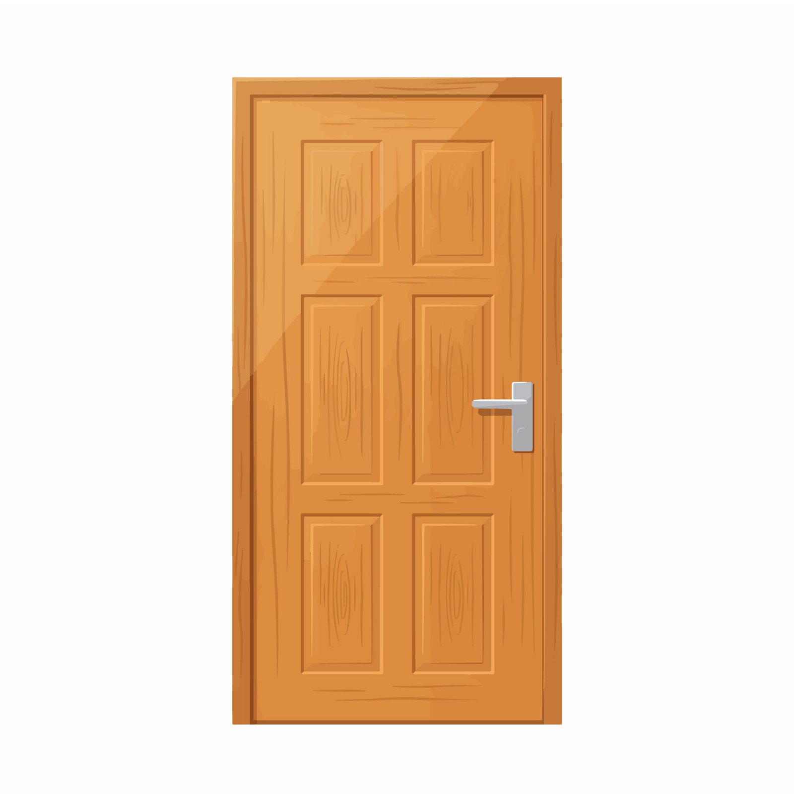 wooden-front-door-vector-illustration