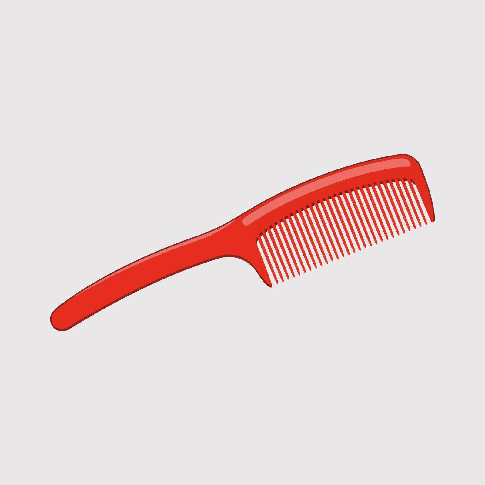 red-plastic-hair-comb-vector-illustration