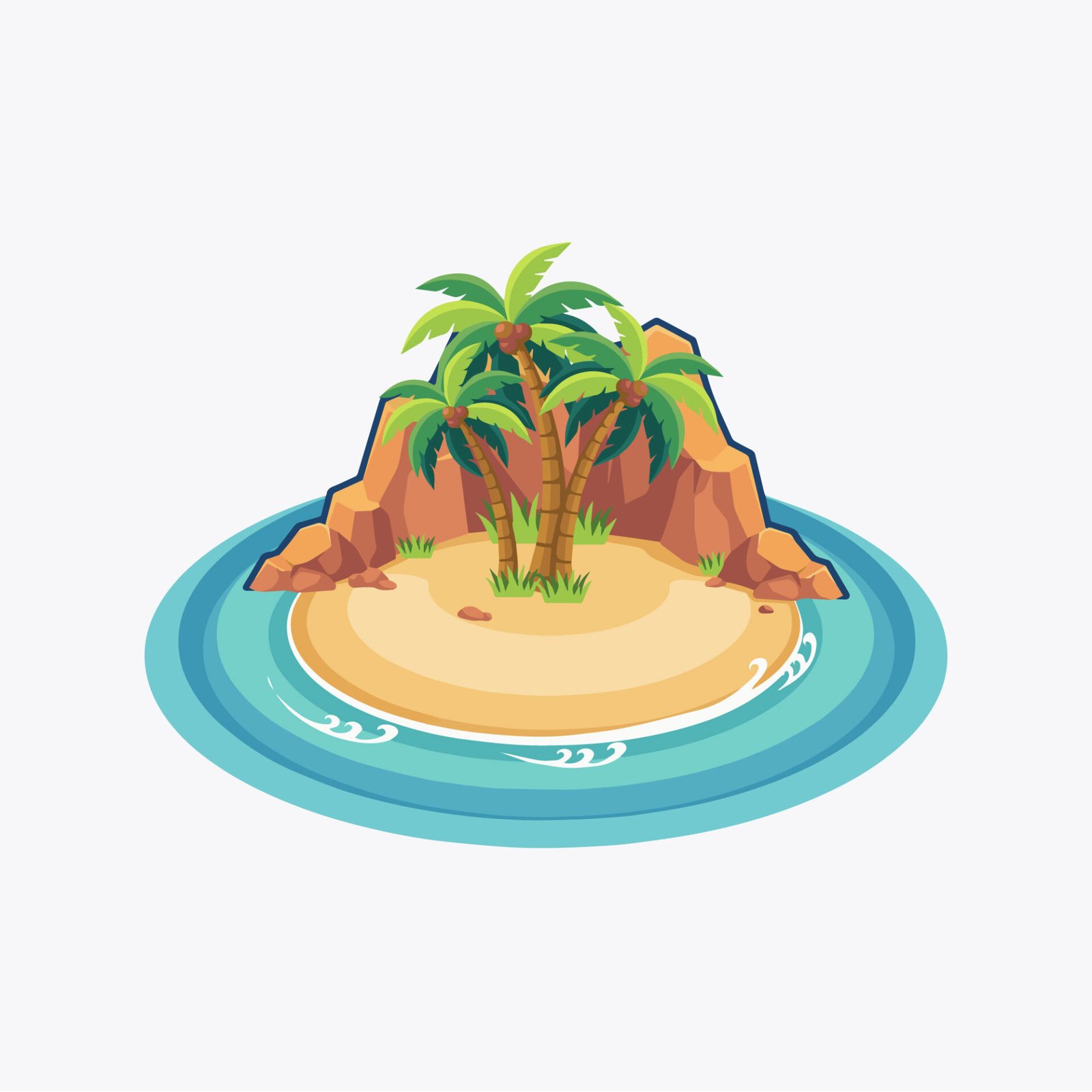 tropical-island-vector-illustration