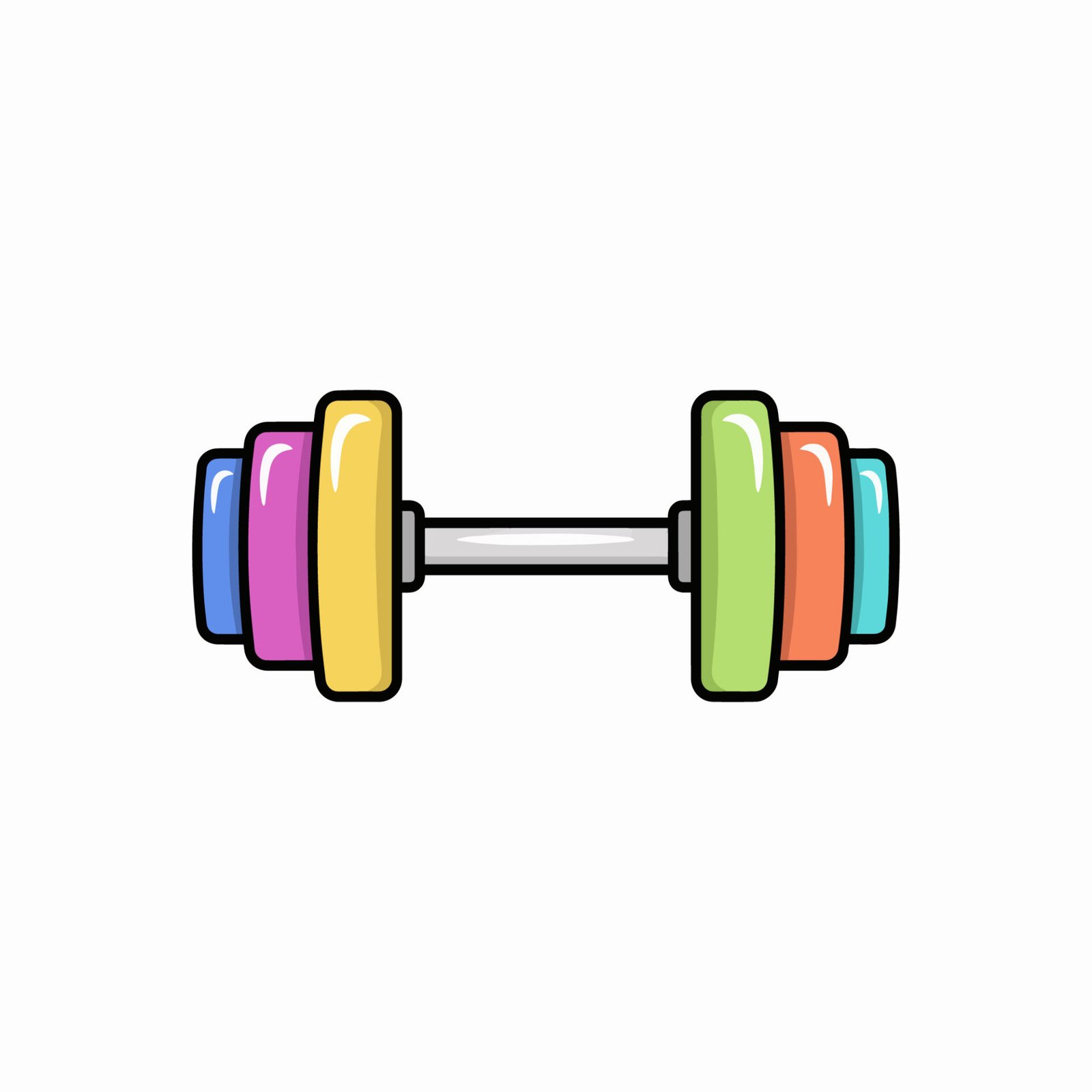 colorful-cartoon-dumbbell-vector-illustration