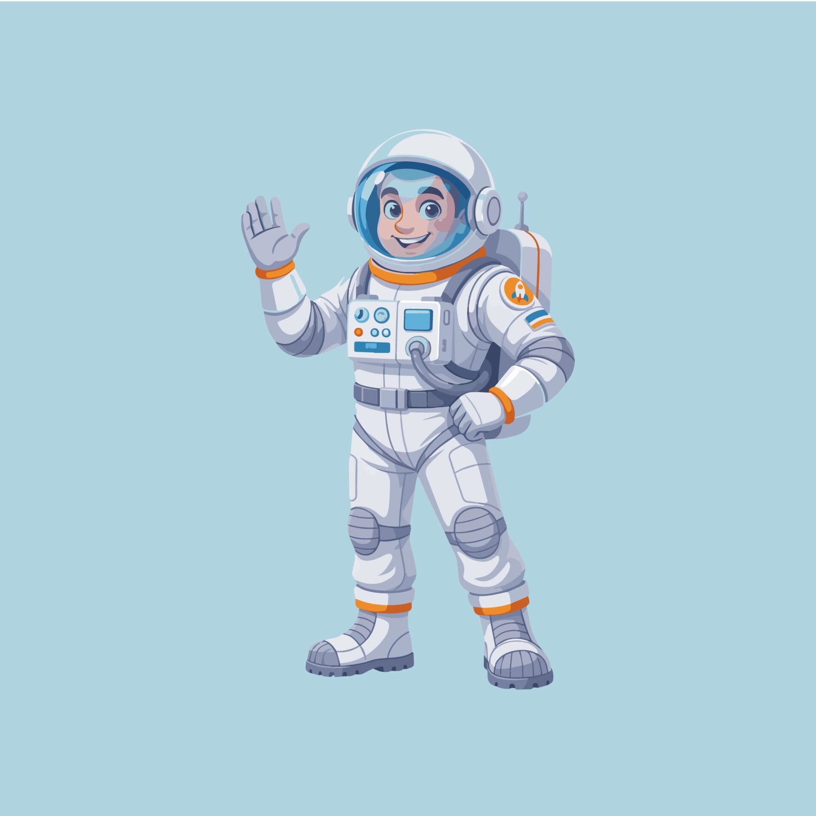cute-astronaut-character-waving-vector-illustration