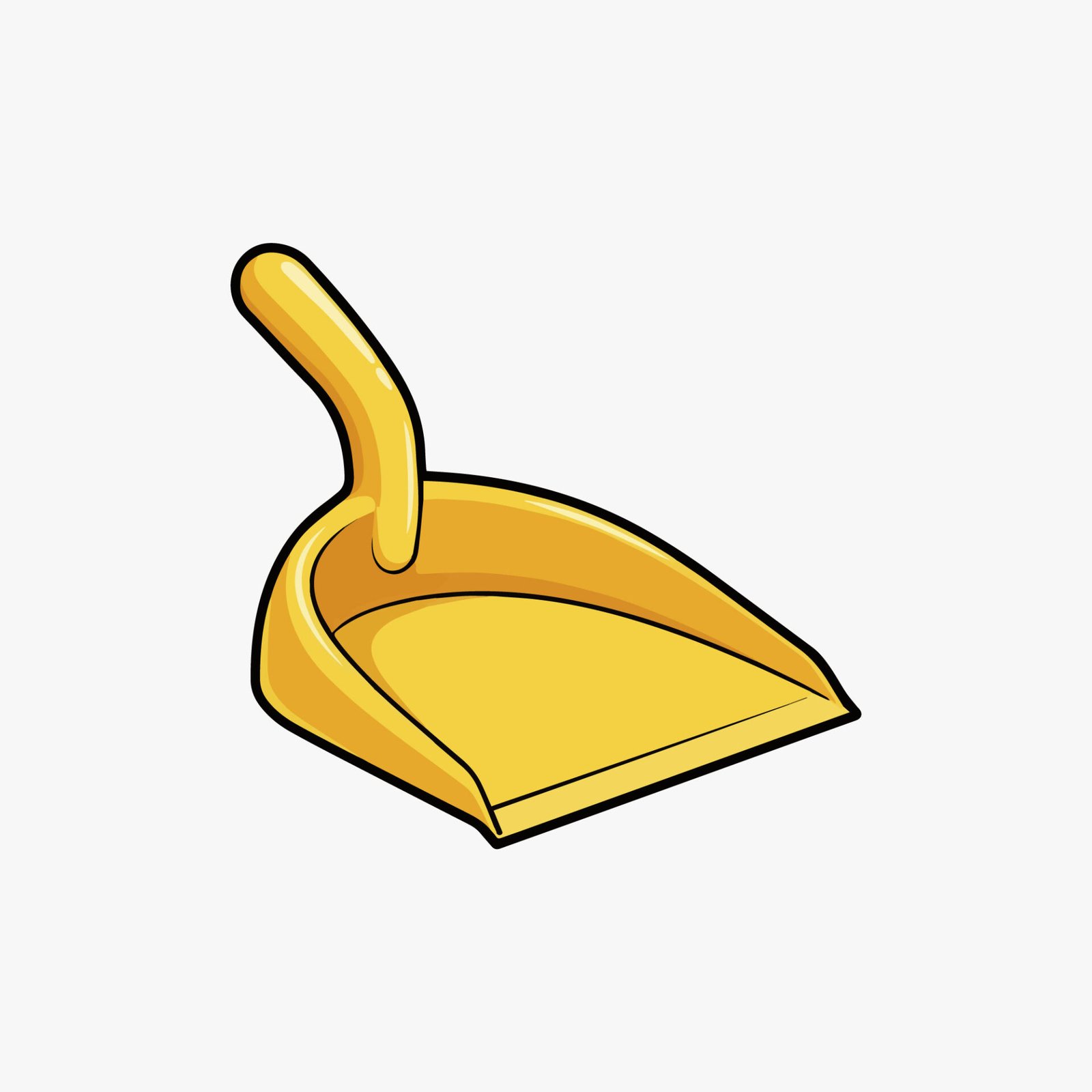 yellow-plastic-dustpan-vector-illustration