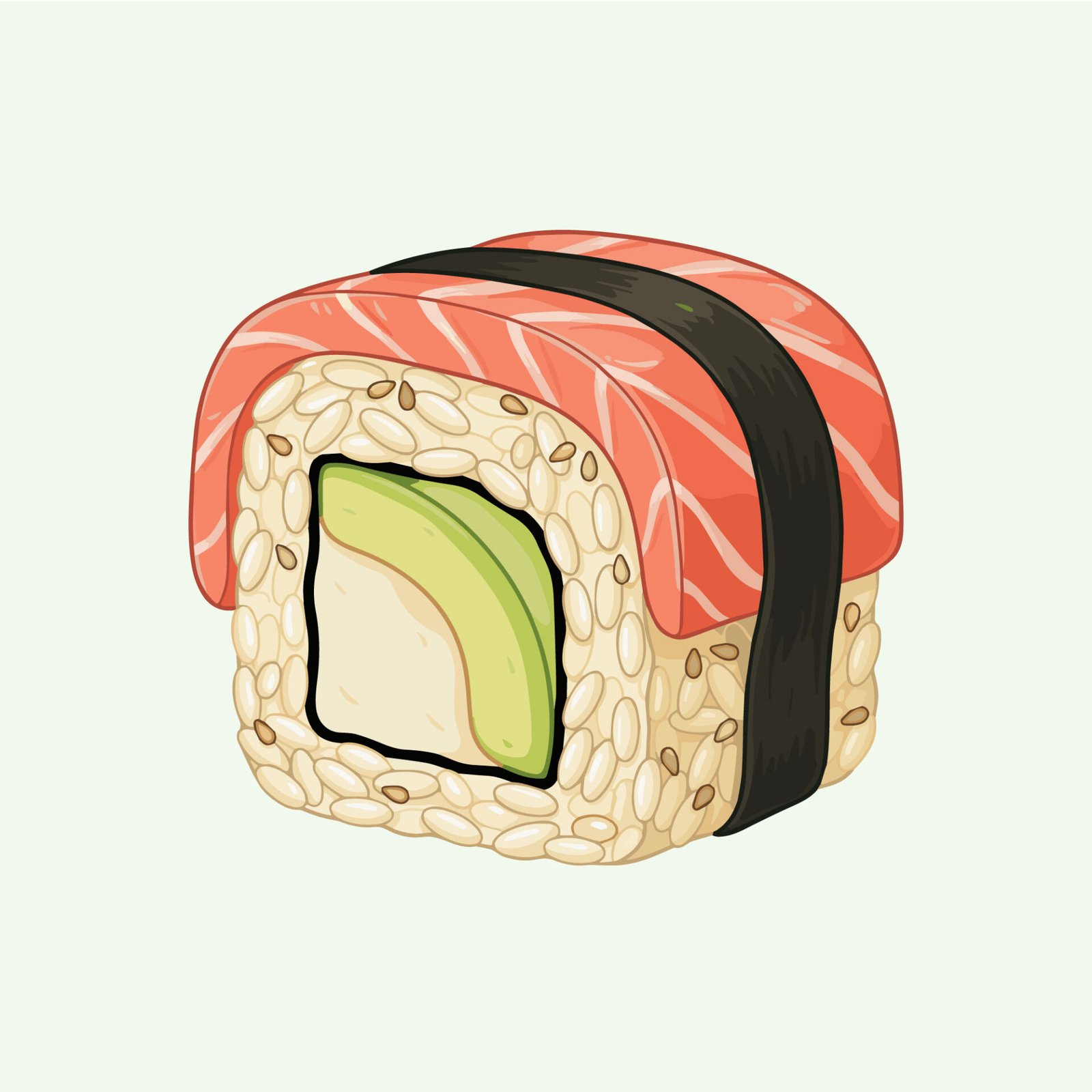 fresh-salmon-avocado-sushi-roll-vector-illustration