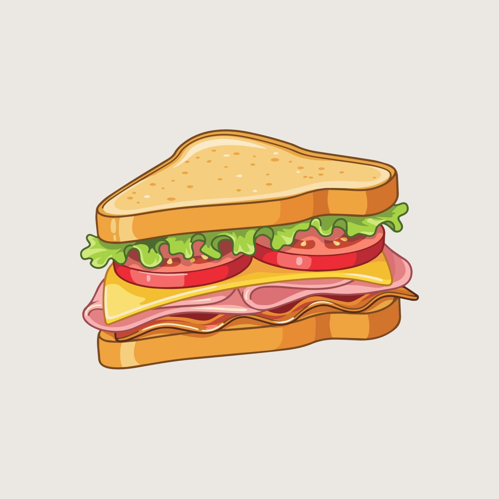 classic-club-sandwich-with-ham-and-cheese-vector-illustration