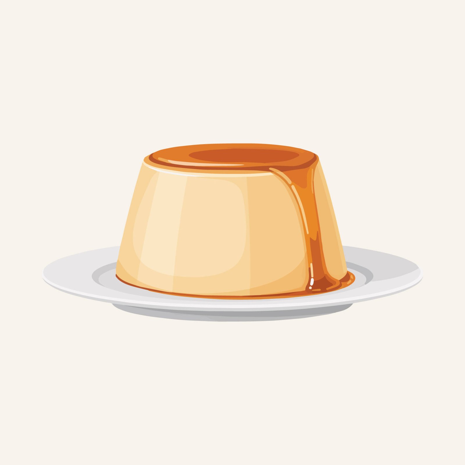 creme-caramel-custard-pudding-vector-illustration