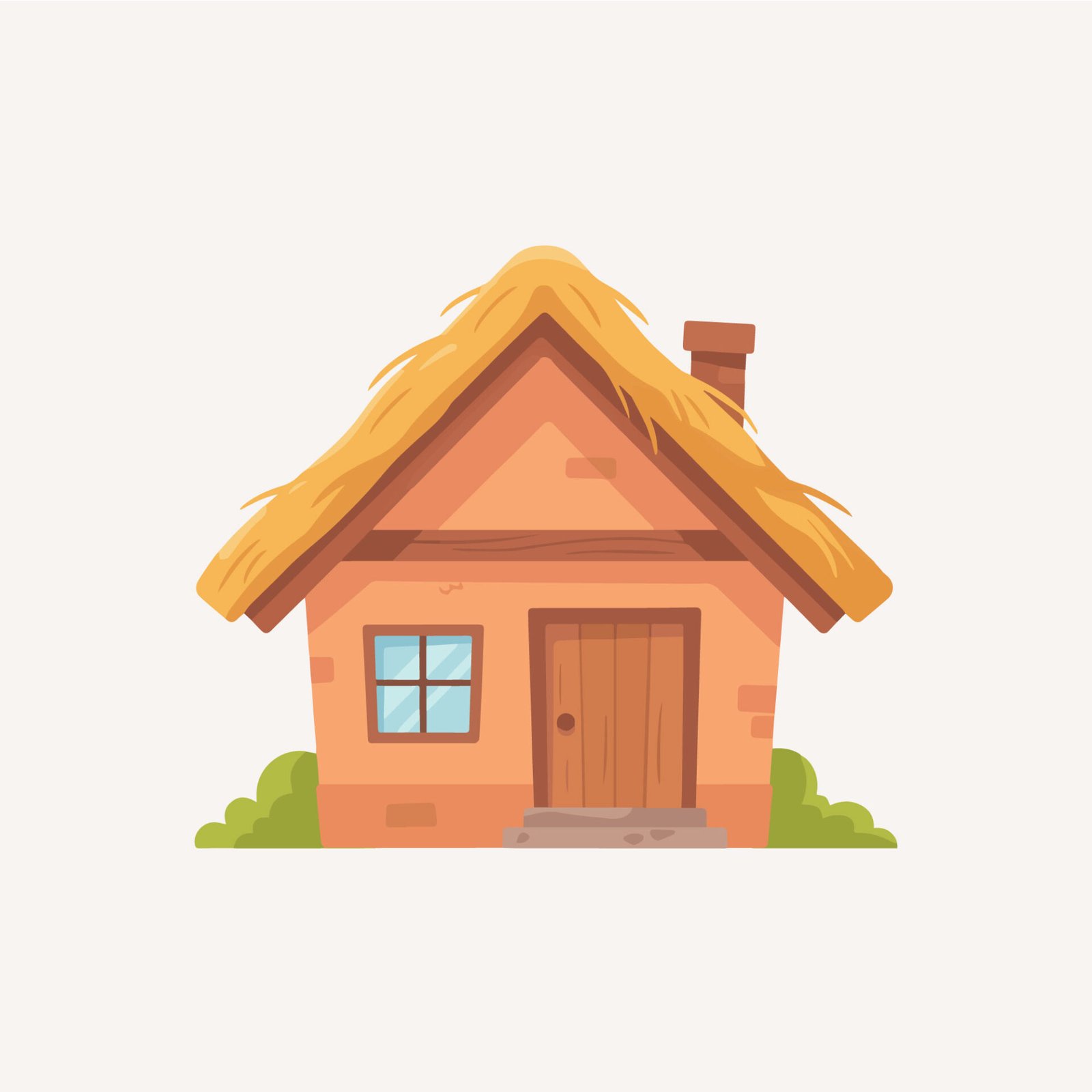 rustic-cottage-with-straw-roof-vector-illustration