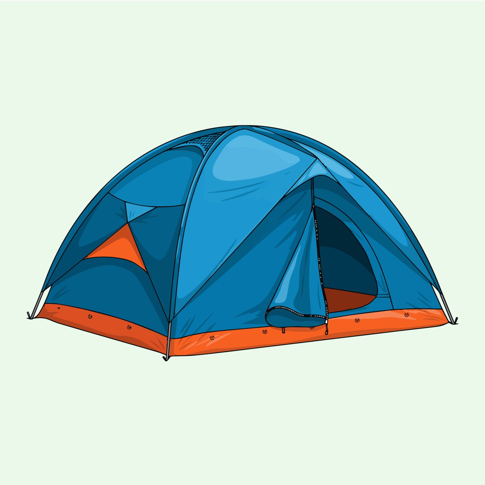 modern-blue-camping-tent-vector-illustration