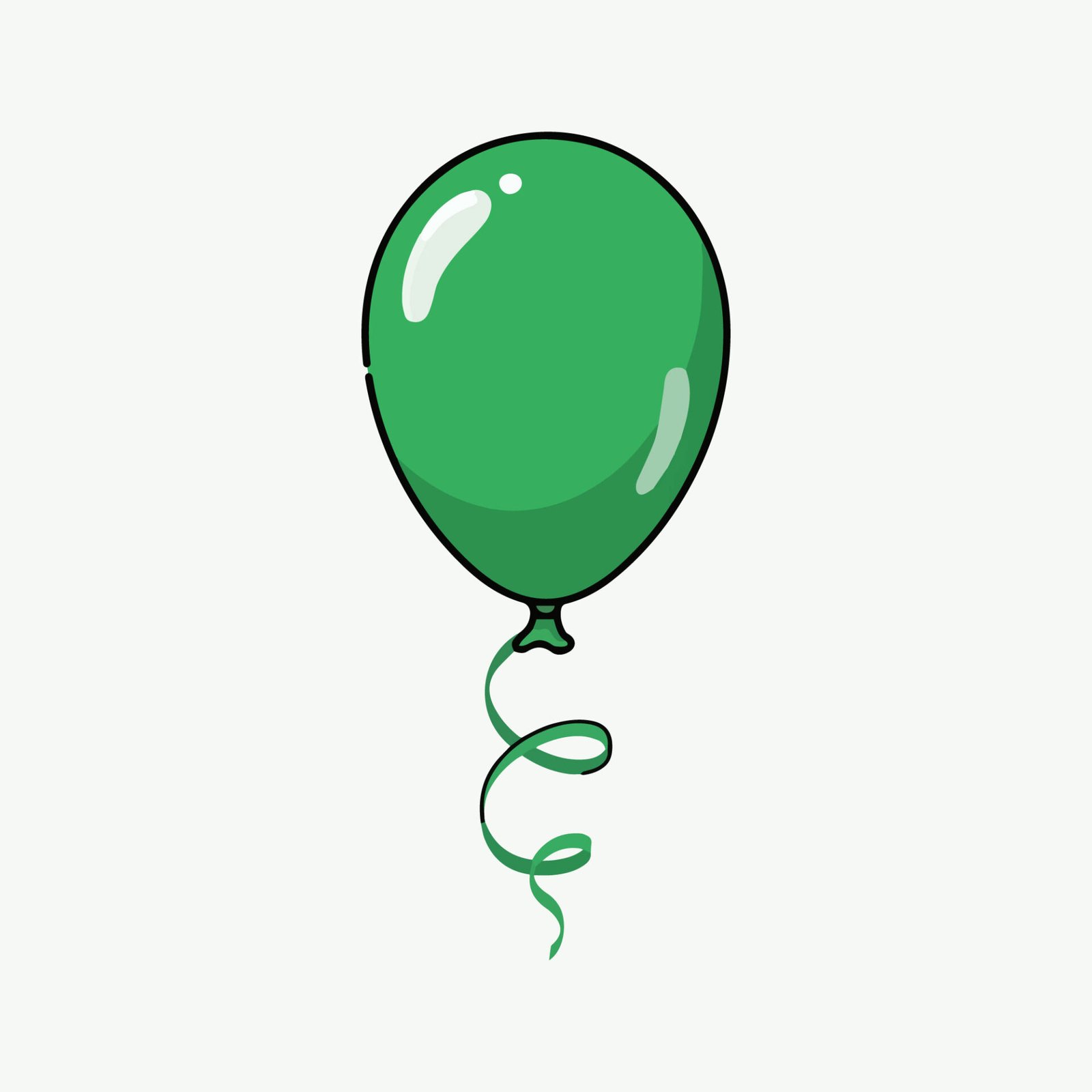 green-glossy-party-balloon-vector-illustration