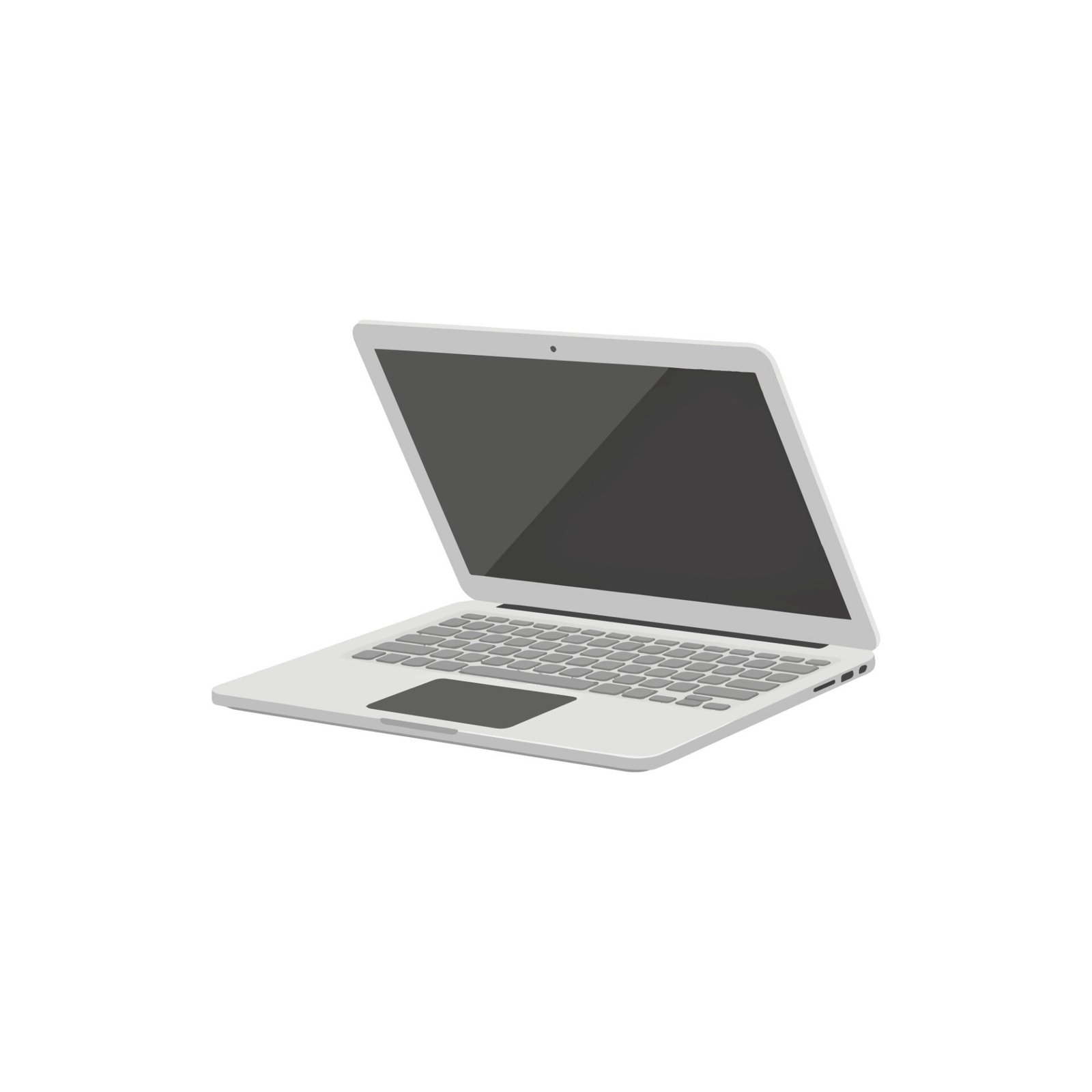 silver-open-laptop-isometric-vector-illustration