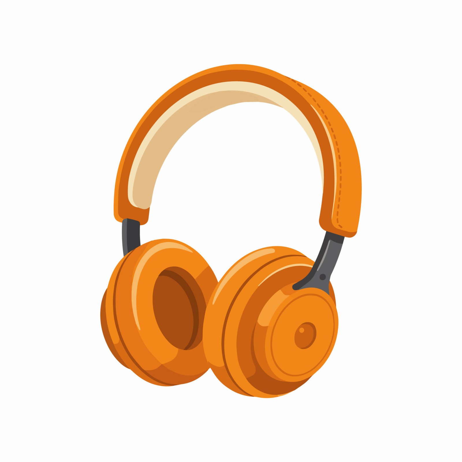 cartoon-orange-headphones-clipart-icon