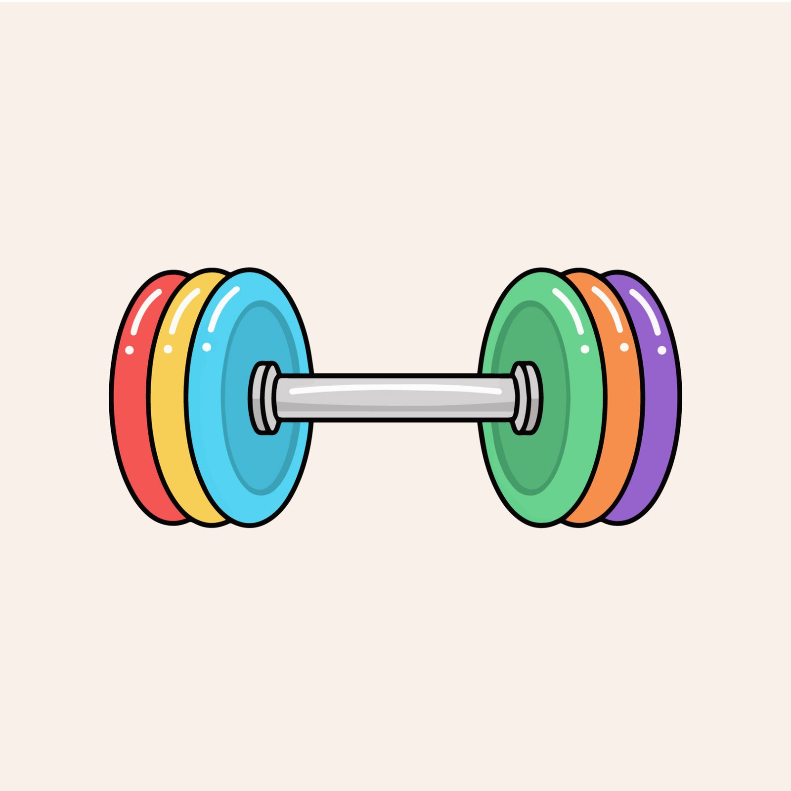 colorful-cartoon-dumbbell-vector