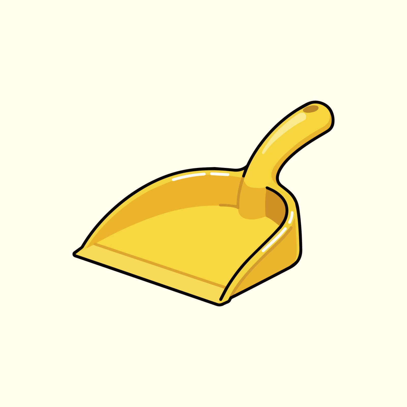 bright-yellow-hand-dustpan-scoop-cartoon-vector-art