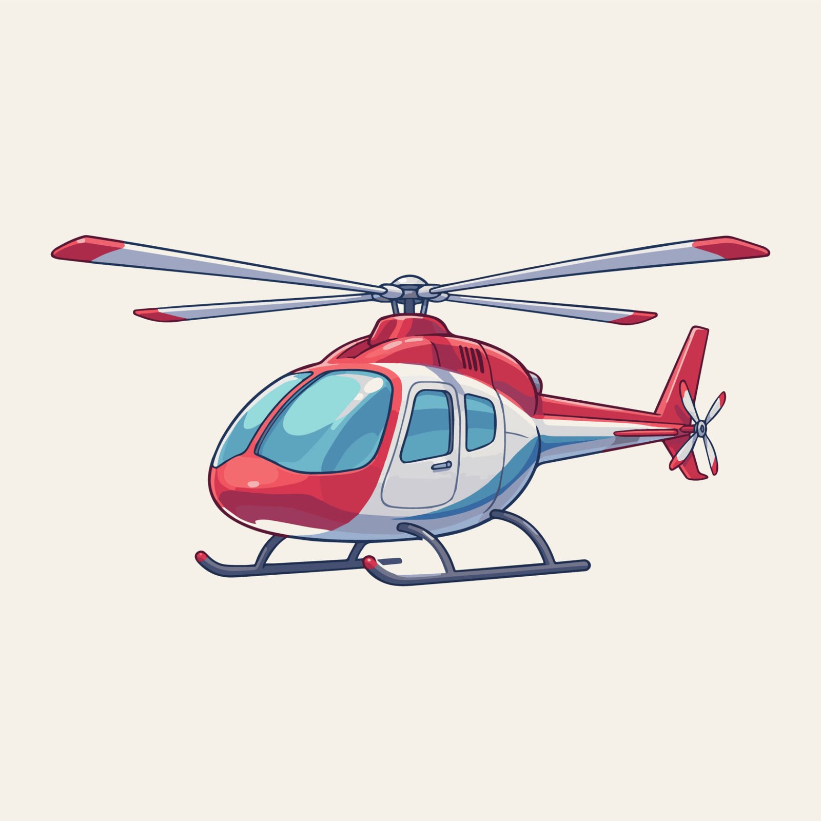 sleek-red-and-white-civil-helicopter-vector-illustration