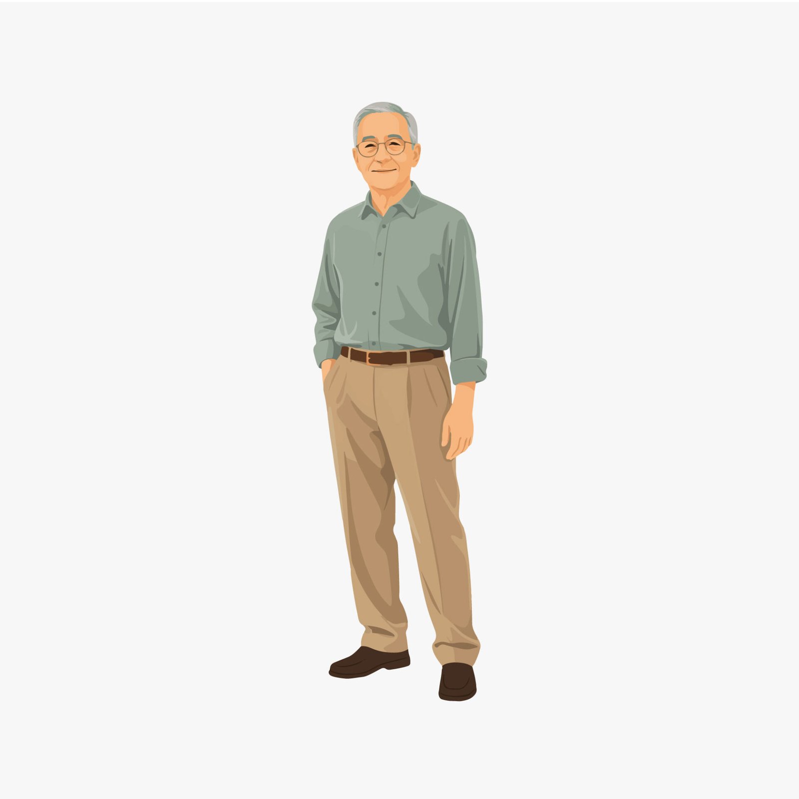 full-body-standing-senior-man-with-glasses-vector-illustration