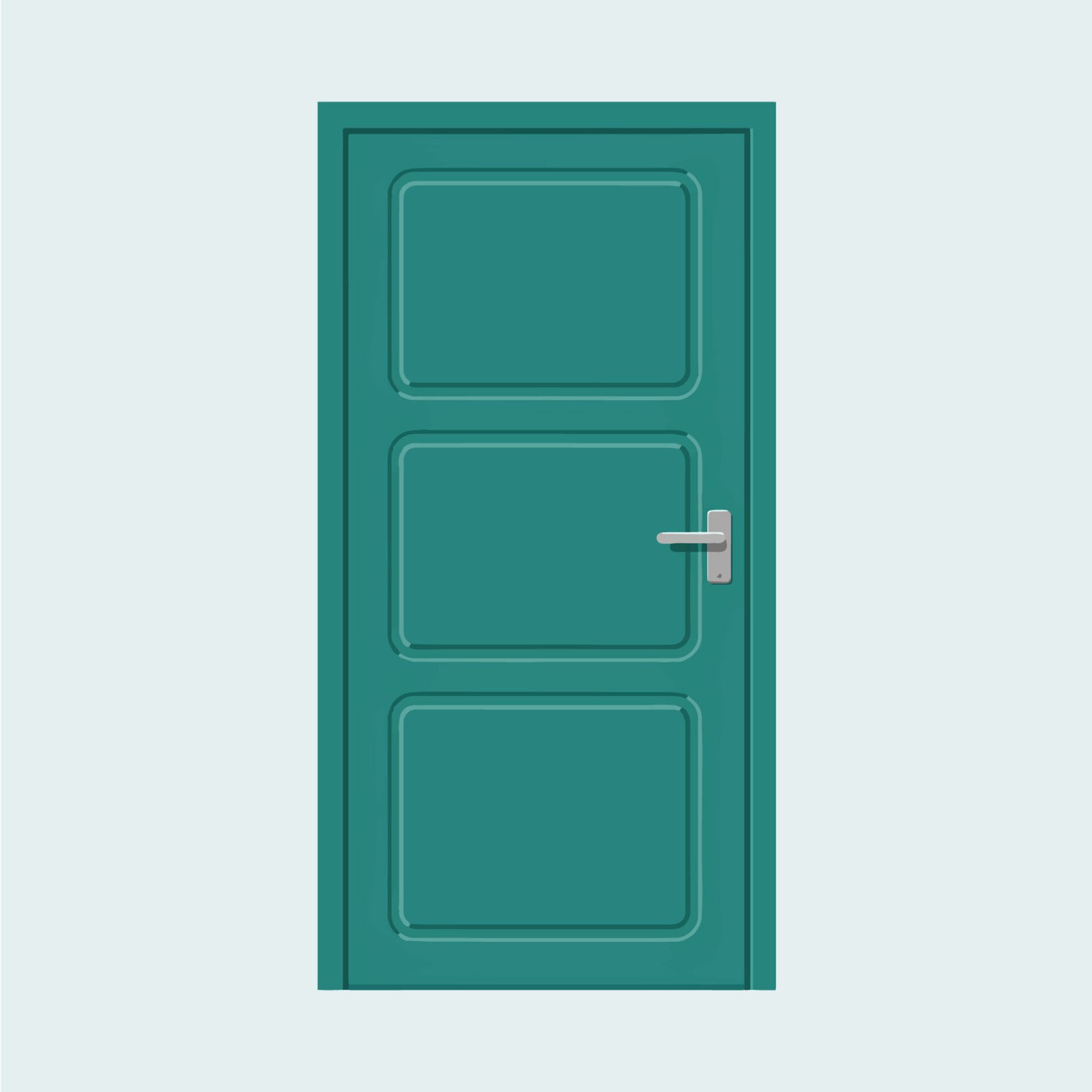 teal-green-entrance-door-vector-illustration