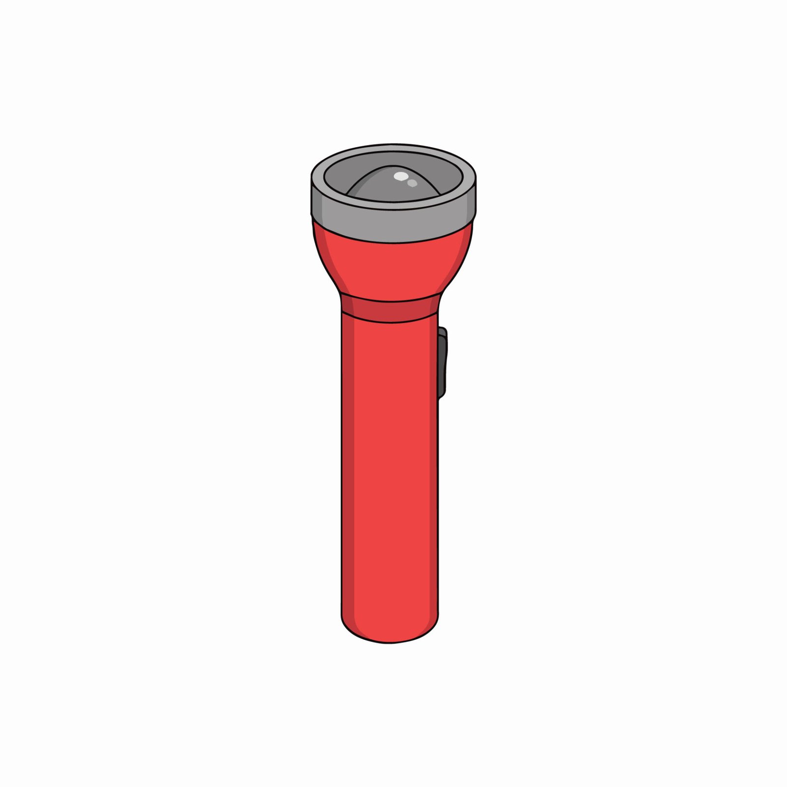 red-vintage-flashlight-vector-illustration