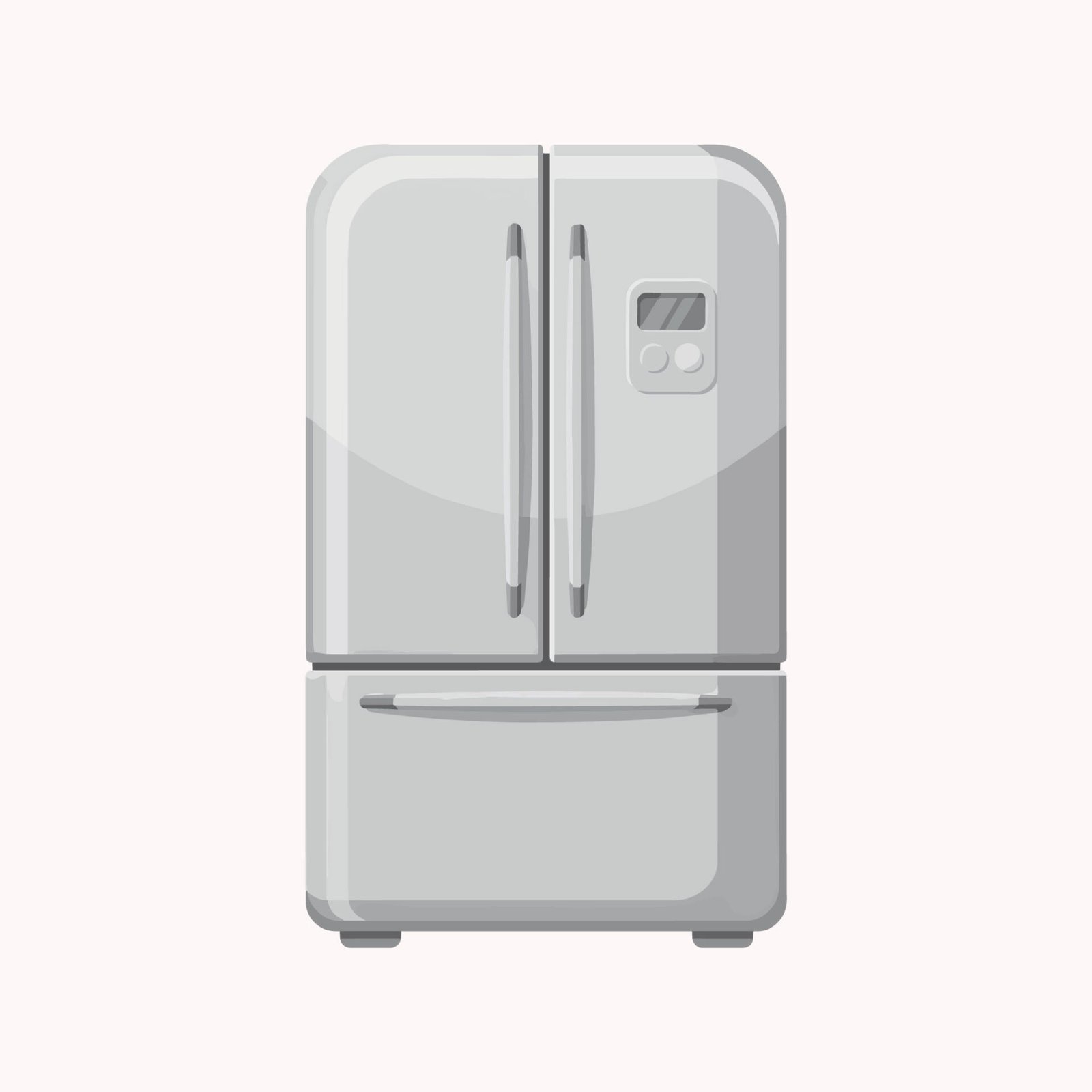 smart-french-door-refrigerator-with-digital-display-vector-illustration-isolated