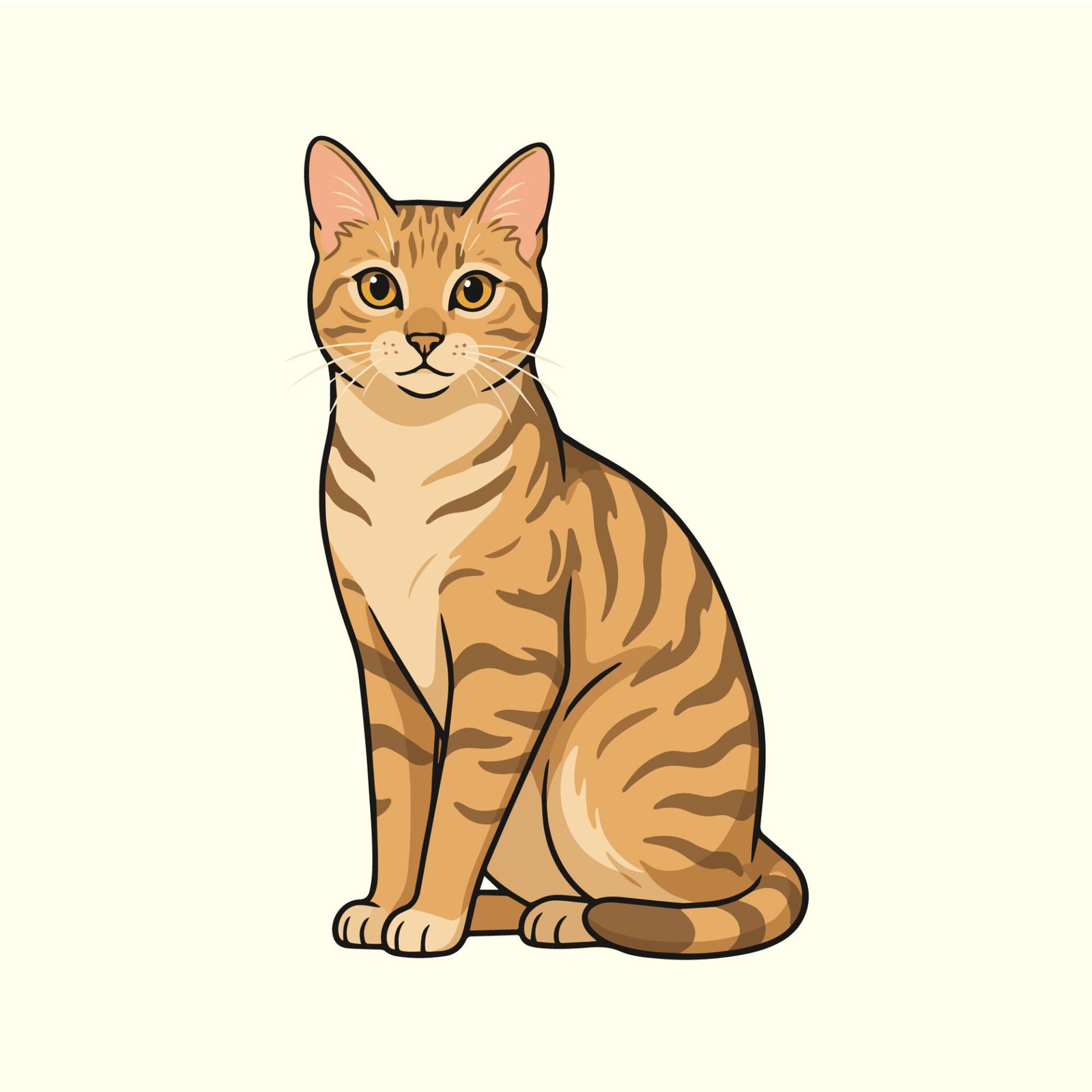 cute-ginger-tabby-cat-sitting-realistic-cartoon-vector-illustration
