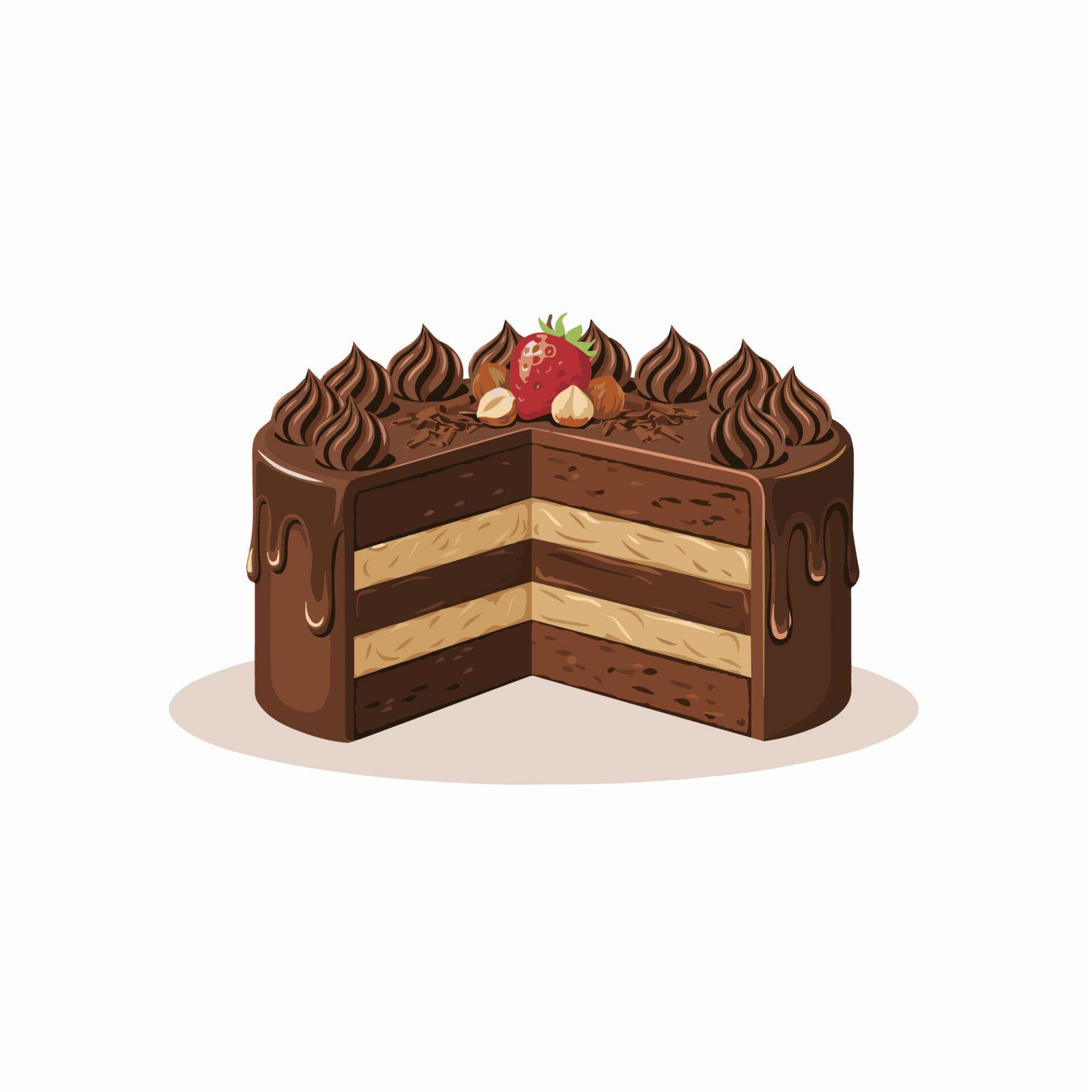 chocolate-fudge-layer-cake-vector-illustration