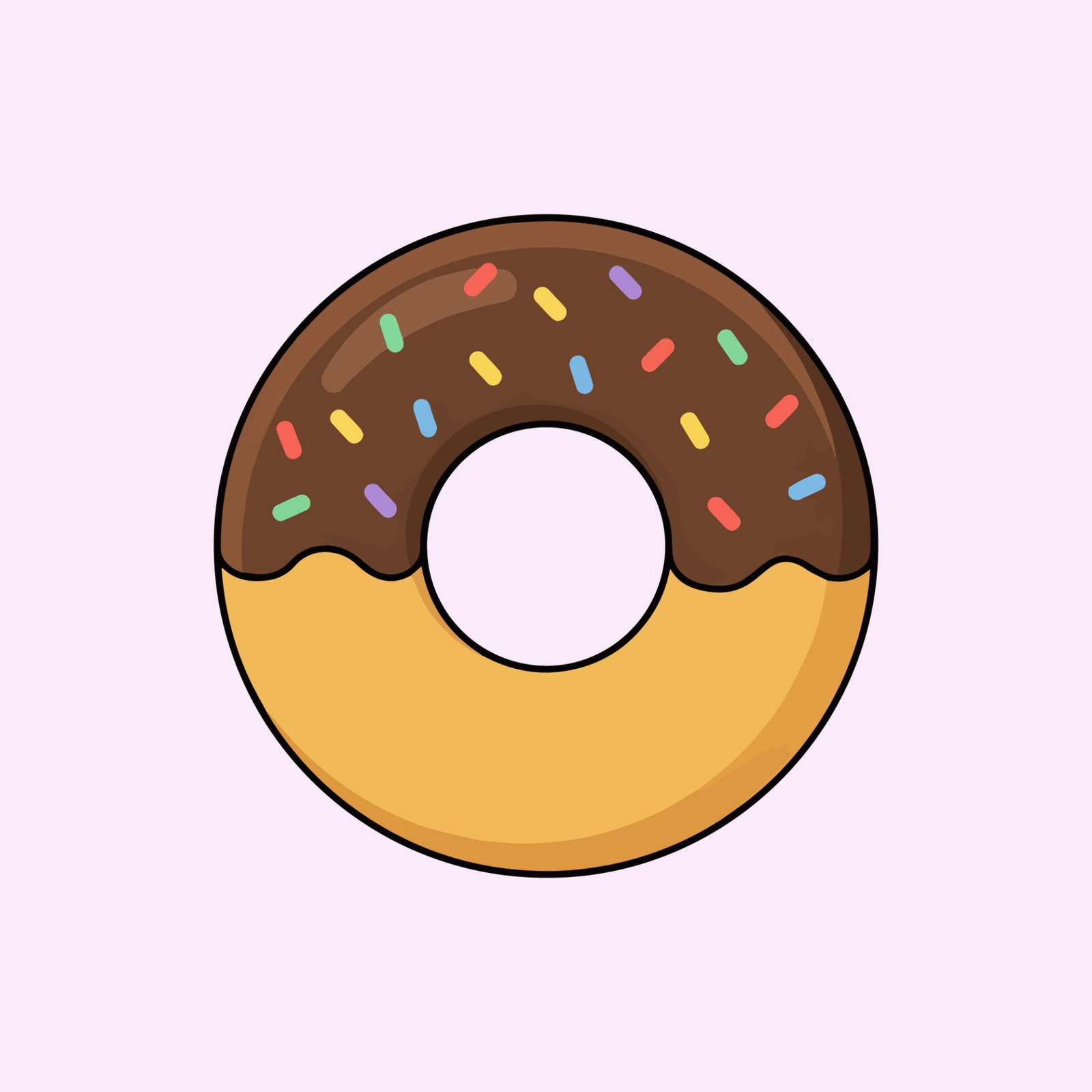 cute-cartoon-chocolate-donut-with-colorful-sprinkles-vector-illustration