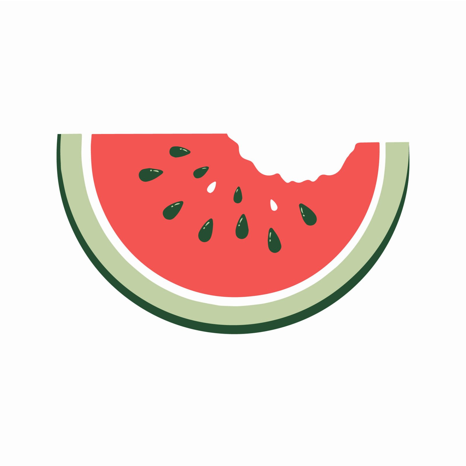 half-moon-bitten-watermelon-slice-flat-art-vector