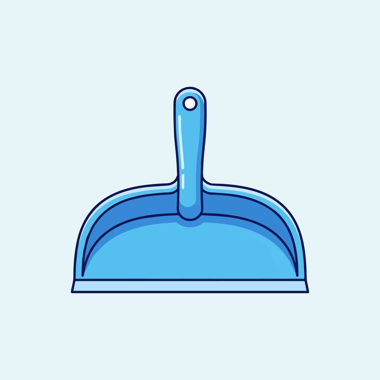 blue-plastic-hand-dustpan-front-view-vector-illustration