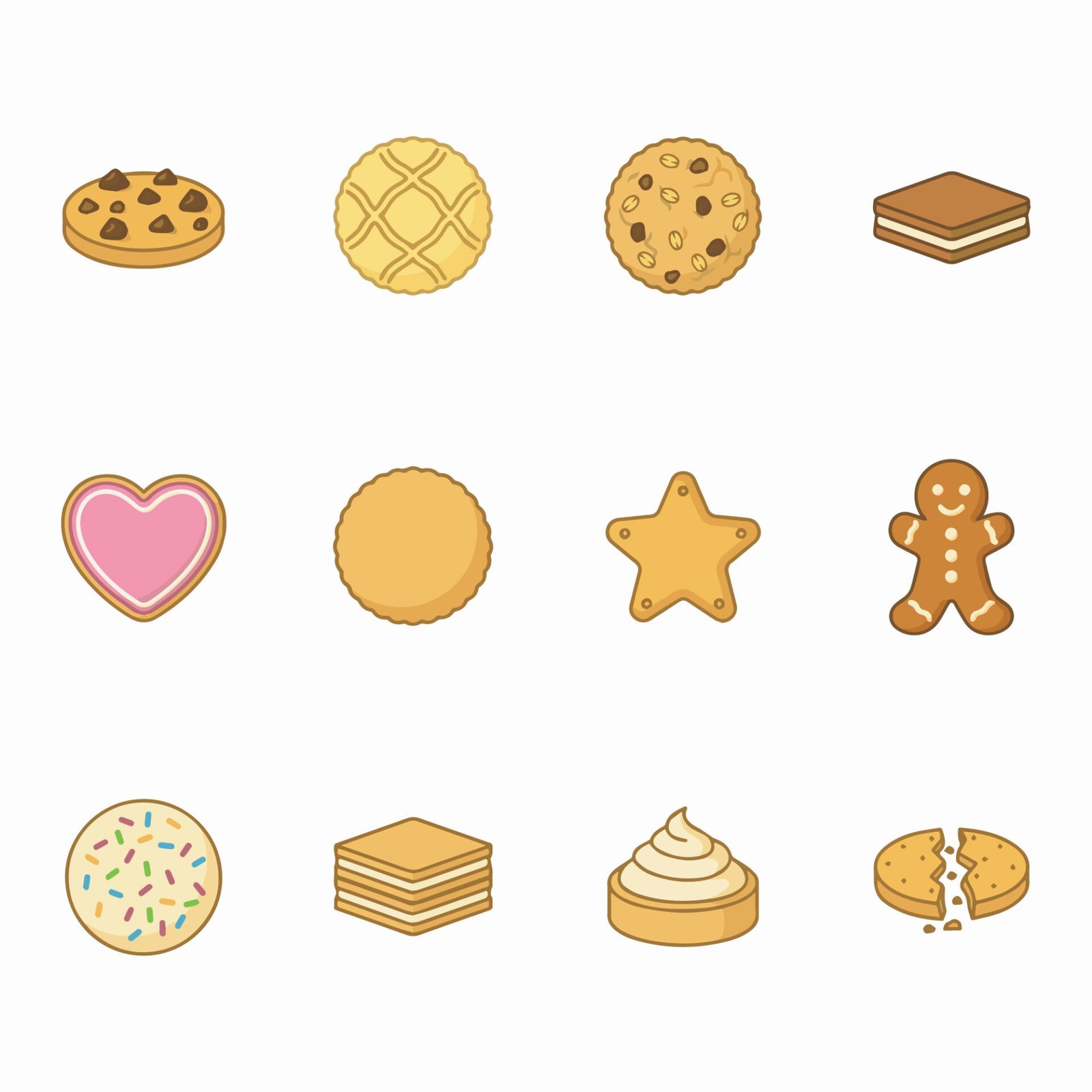assorted-sweet-cookies-and-bakery-icon-collection-vector