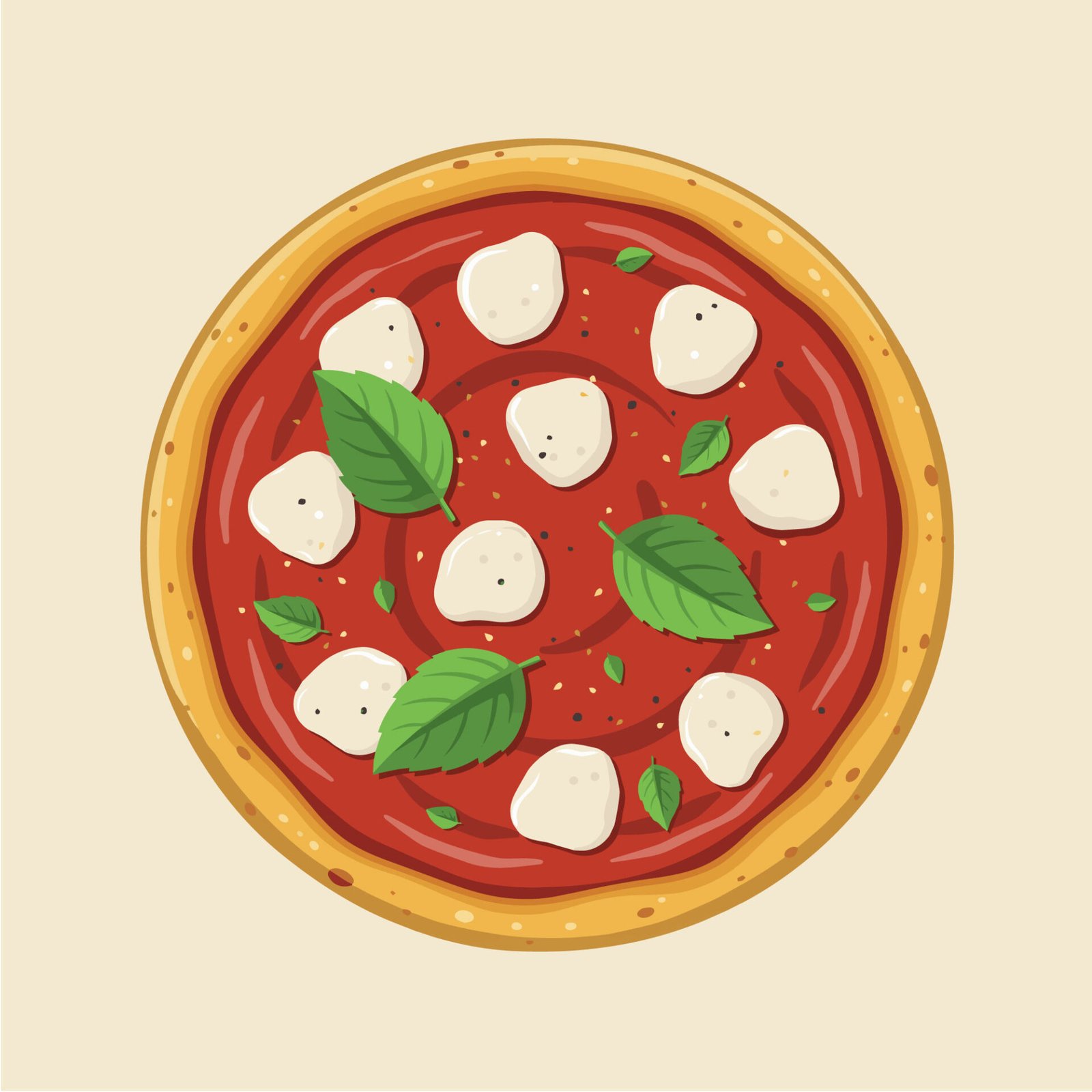 classic-margherita-pizza-vector-illustration-top-view