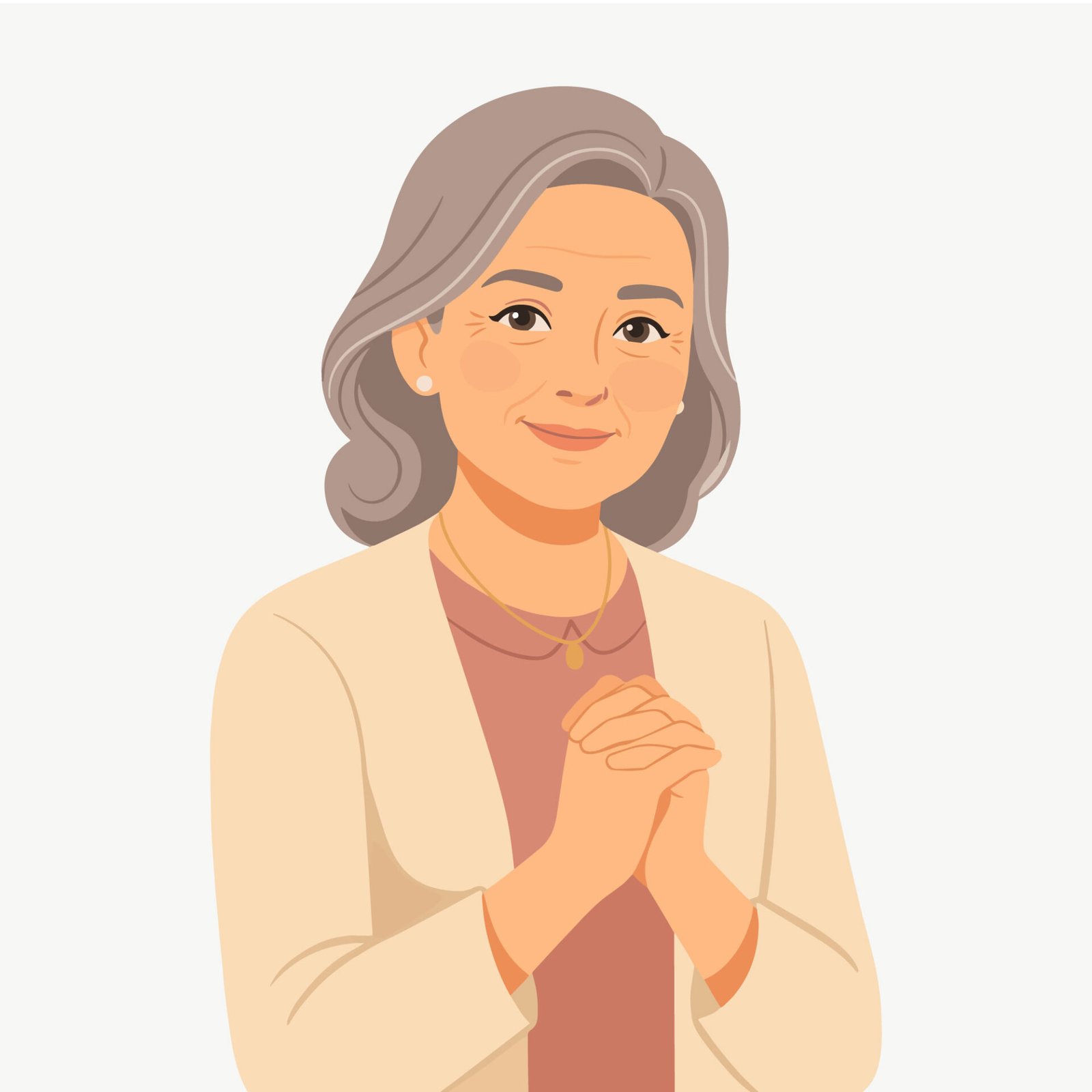 elegant-senior-woman-portrait-vector-illustration