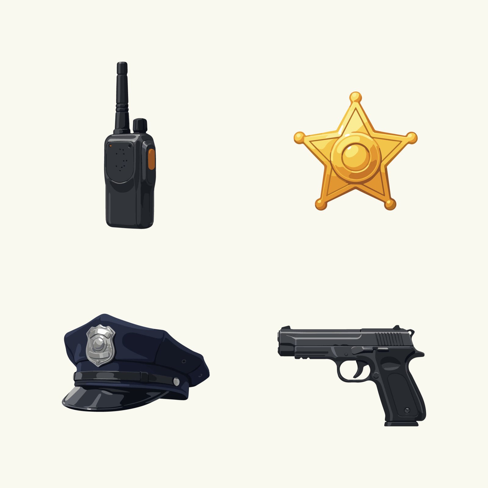 police-officer-gear-vector-illustration-set