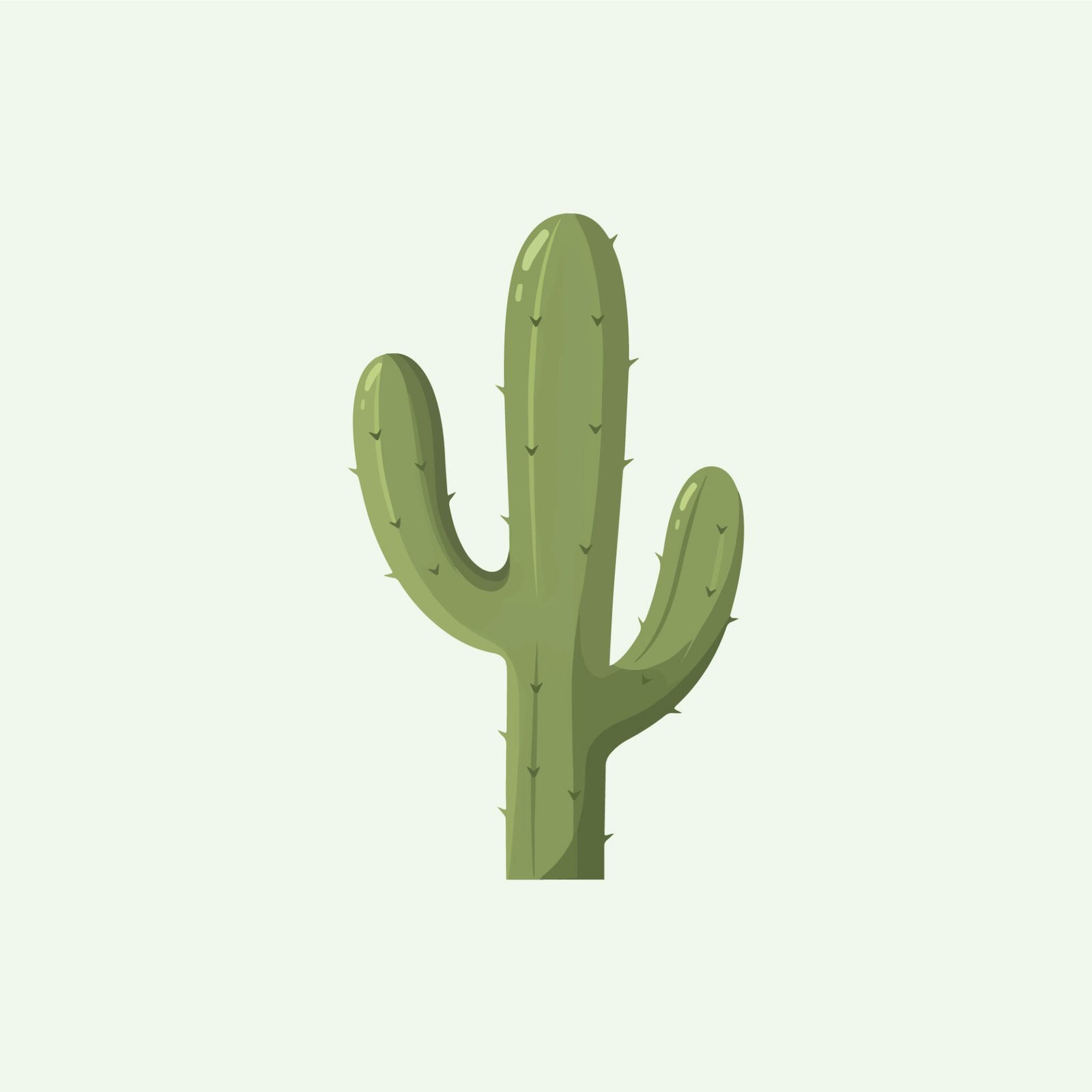 green-saguaro-cactus-flat-vector-icon