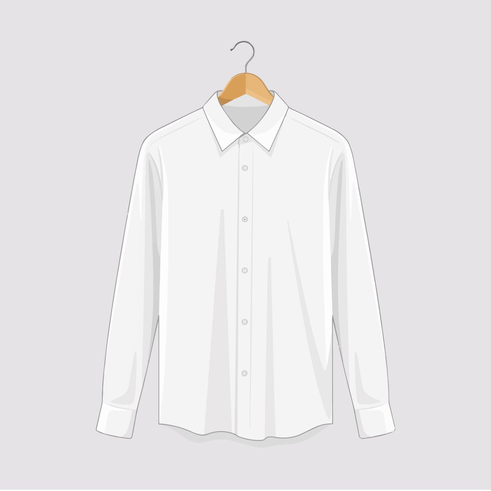 white-formal-shirt-on-hanger-vector-illustration